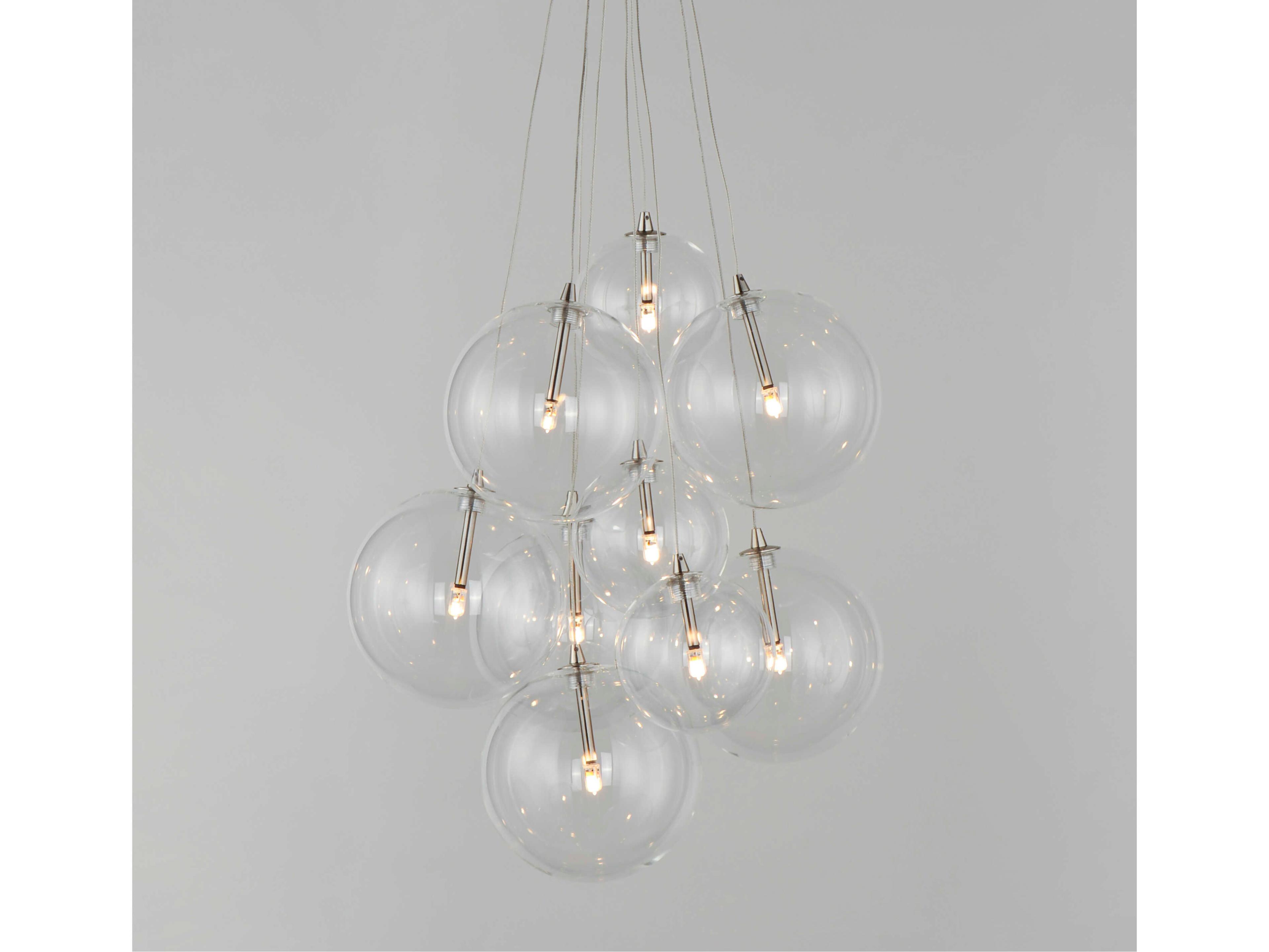 ET2 Burst 9-Light Satin Nickel Glass LED Globe Pendant
