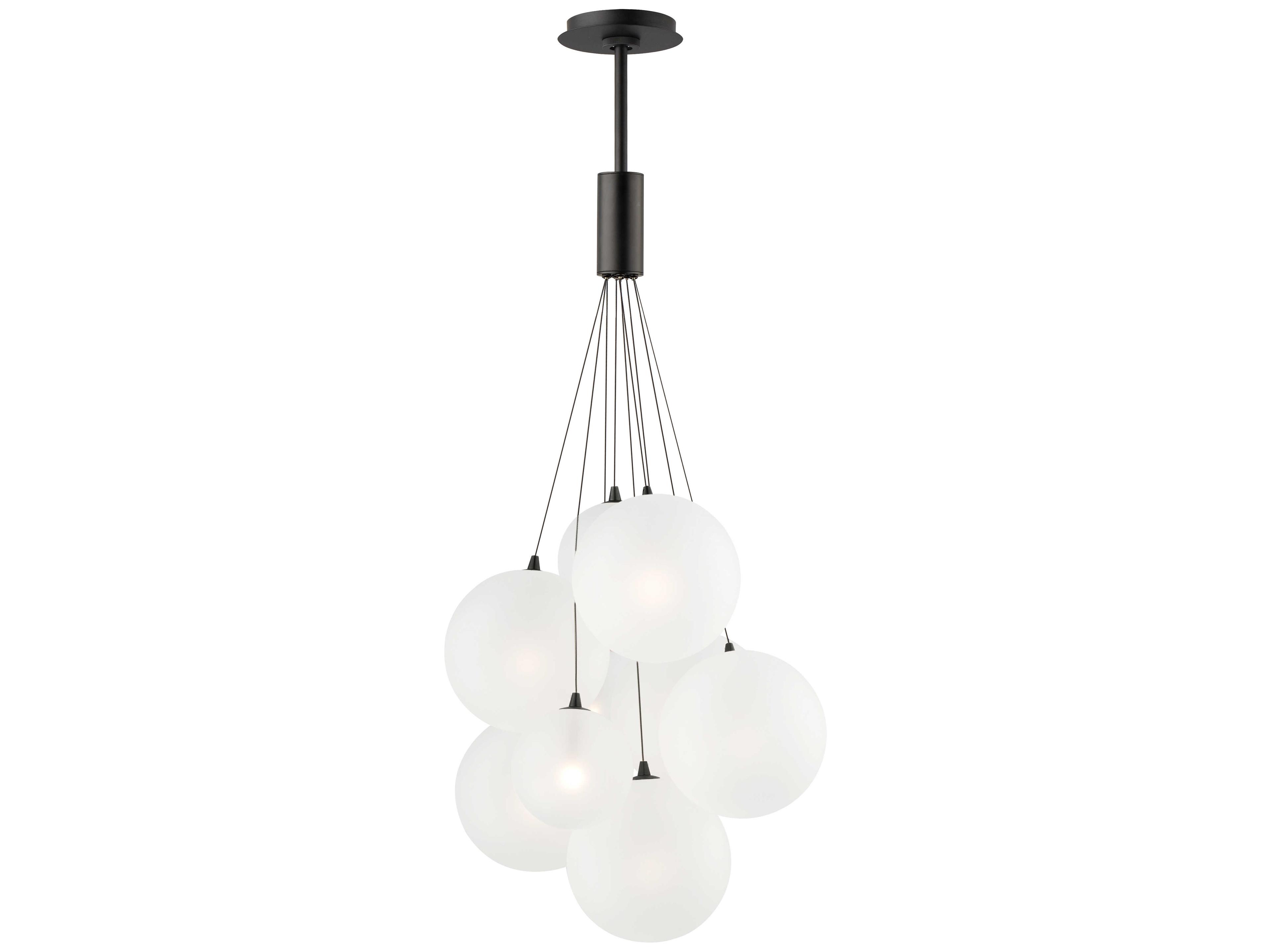 Burst 9-Light Black Globe Pendant