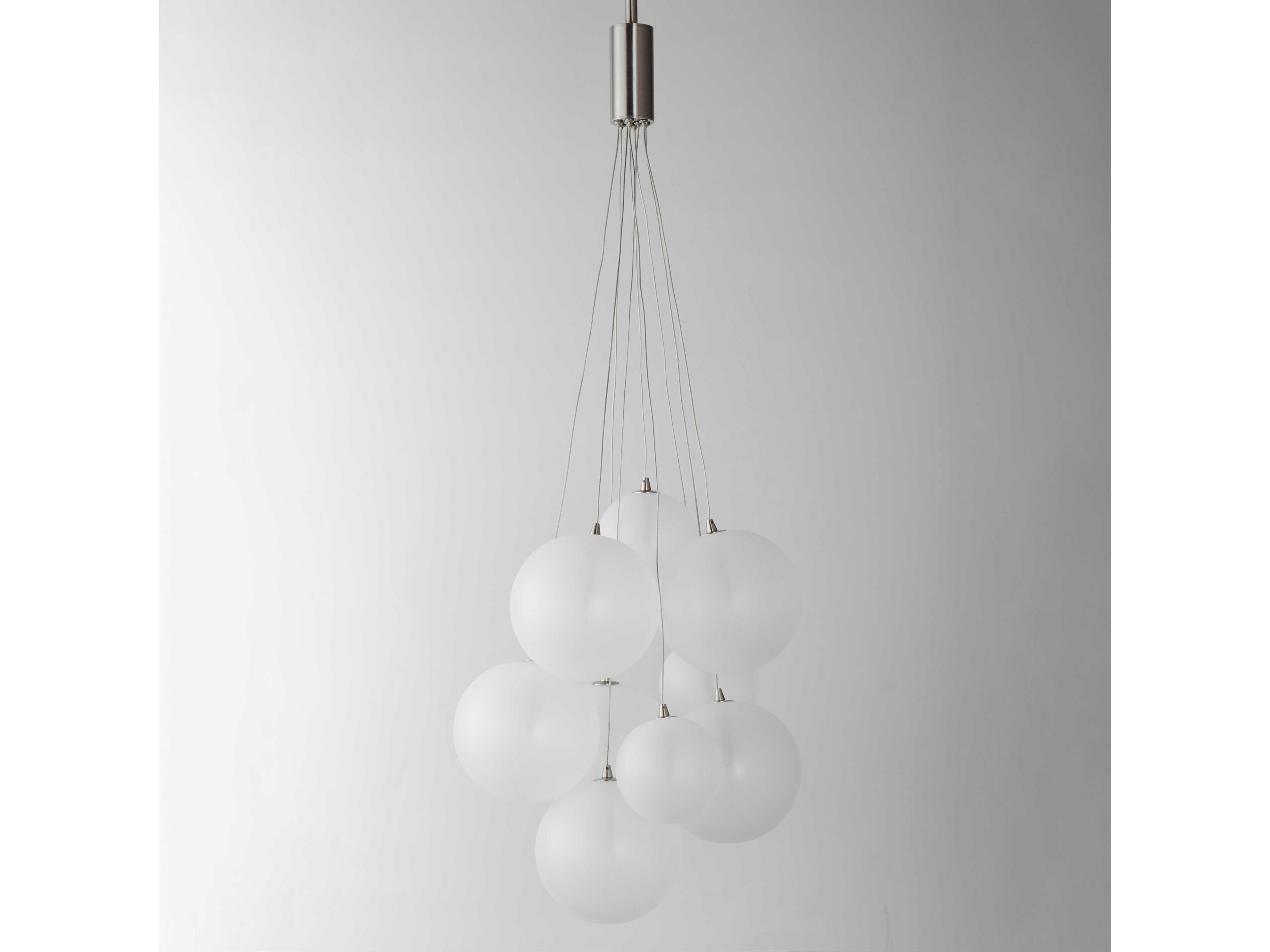 ET2 Burst 9-Light Satin Nickel Glass LED Globe Pendant