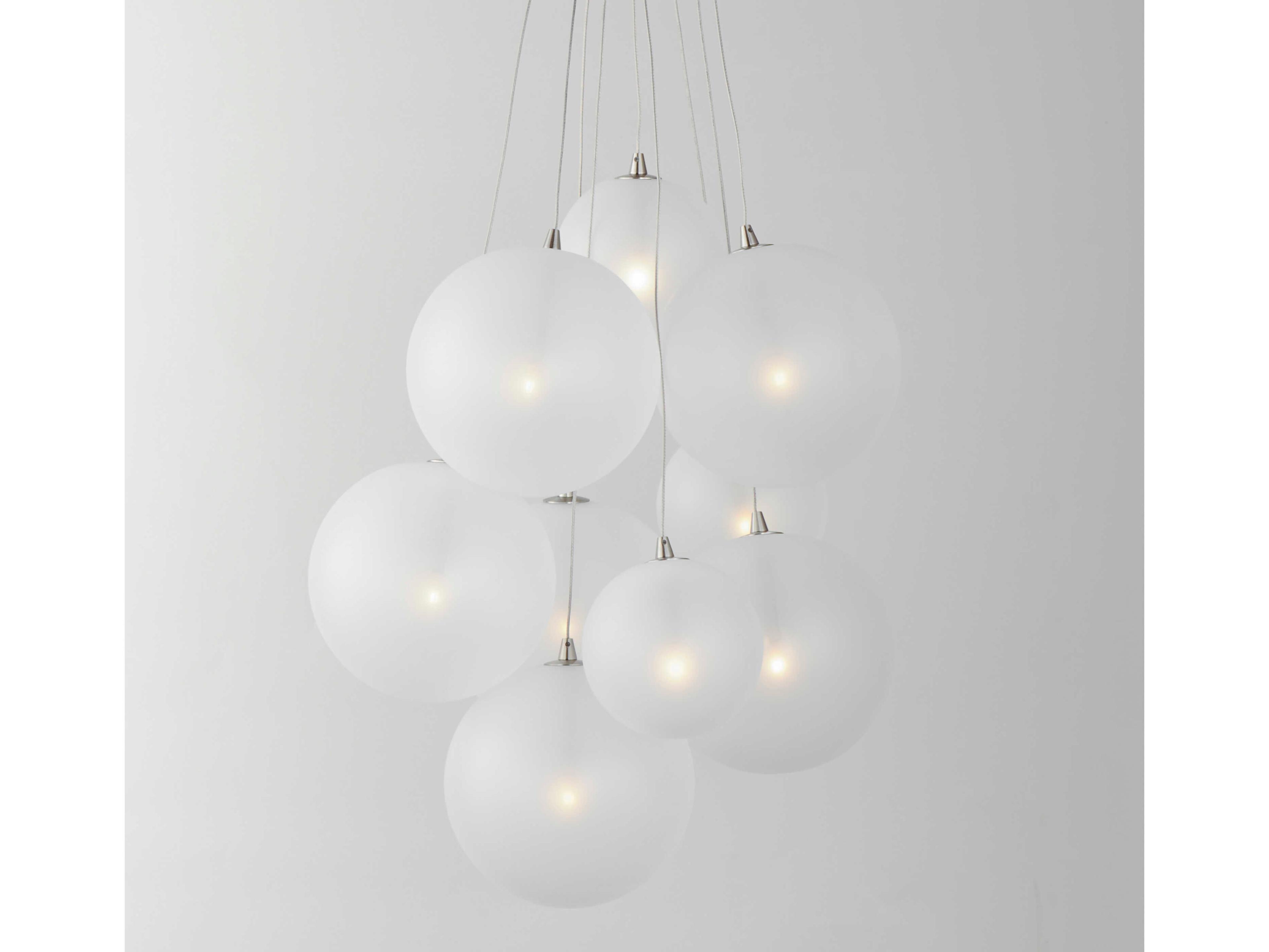 ET2 Burst 9-Light Satin Nickel Glass LED Globe Pendant