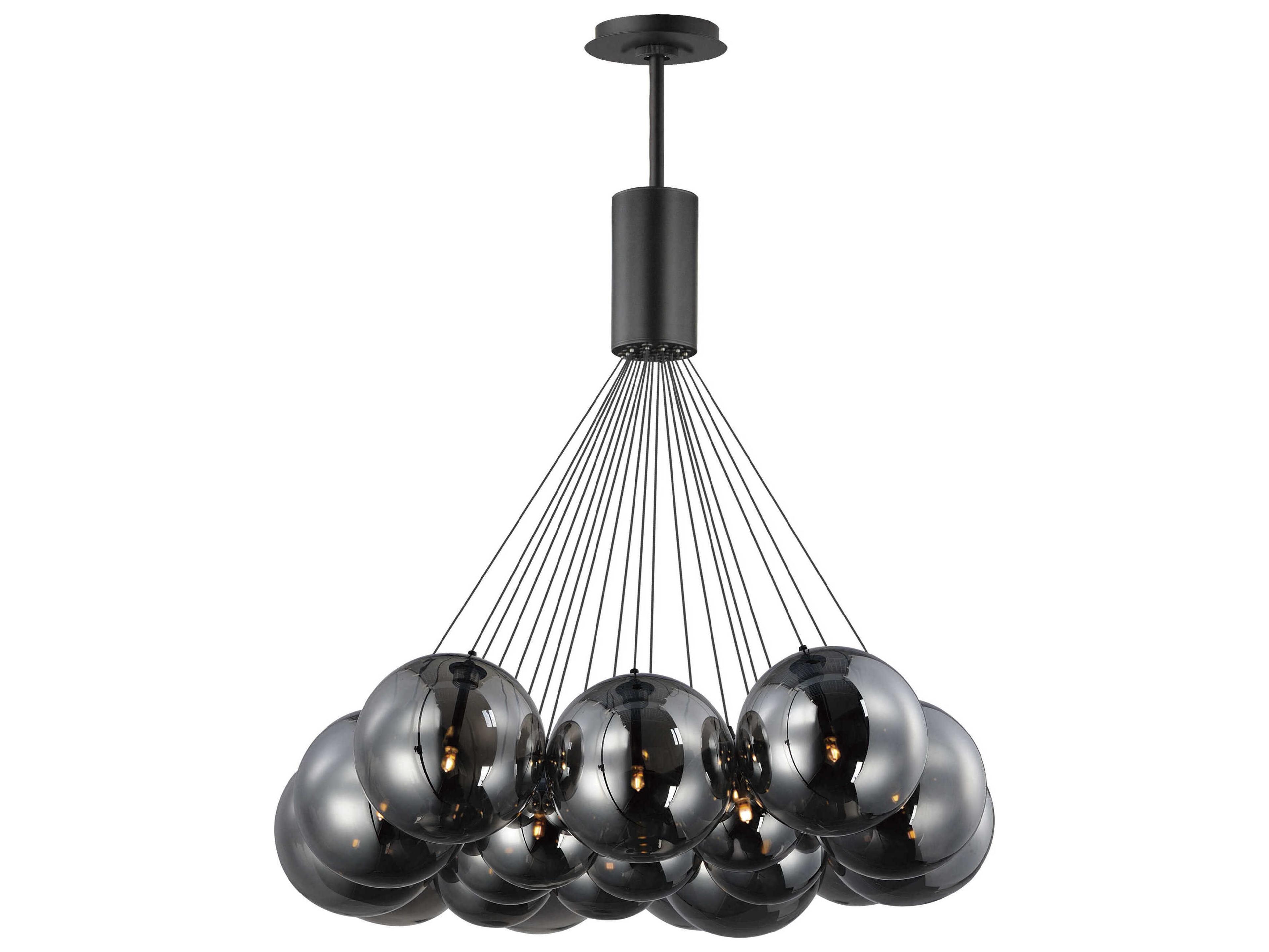 Burst 20-Light Black Globe Pendant