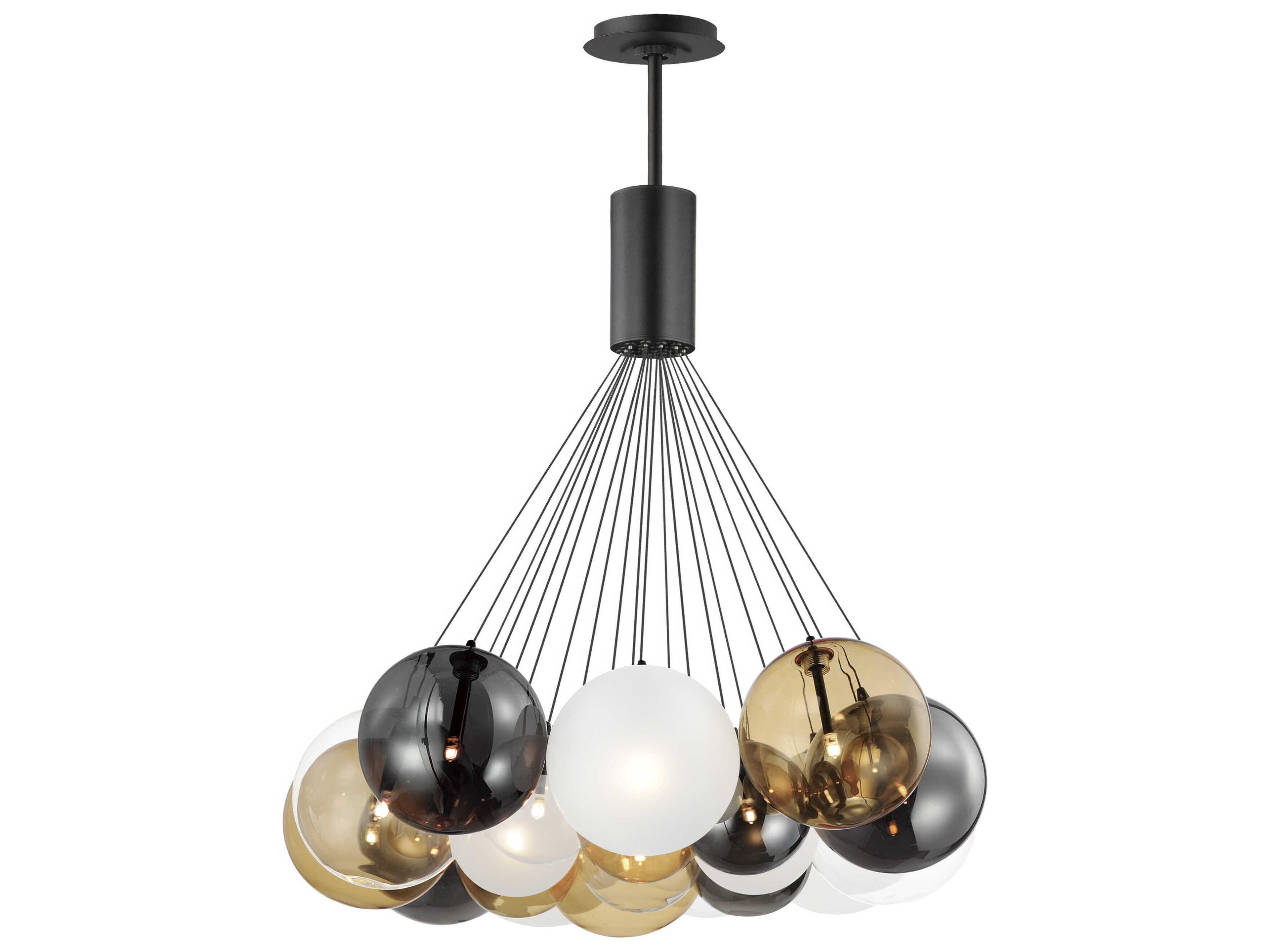 Burst 20-Light Black Globe Pendant