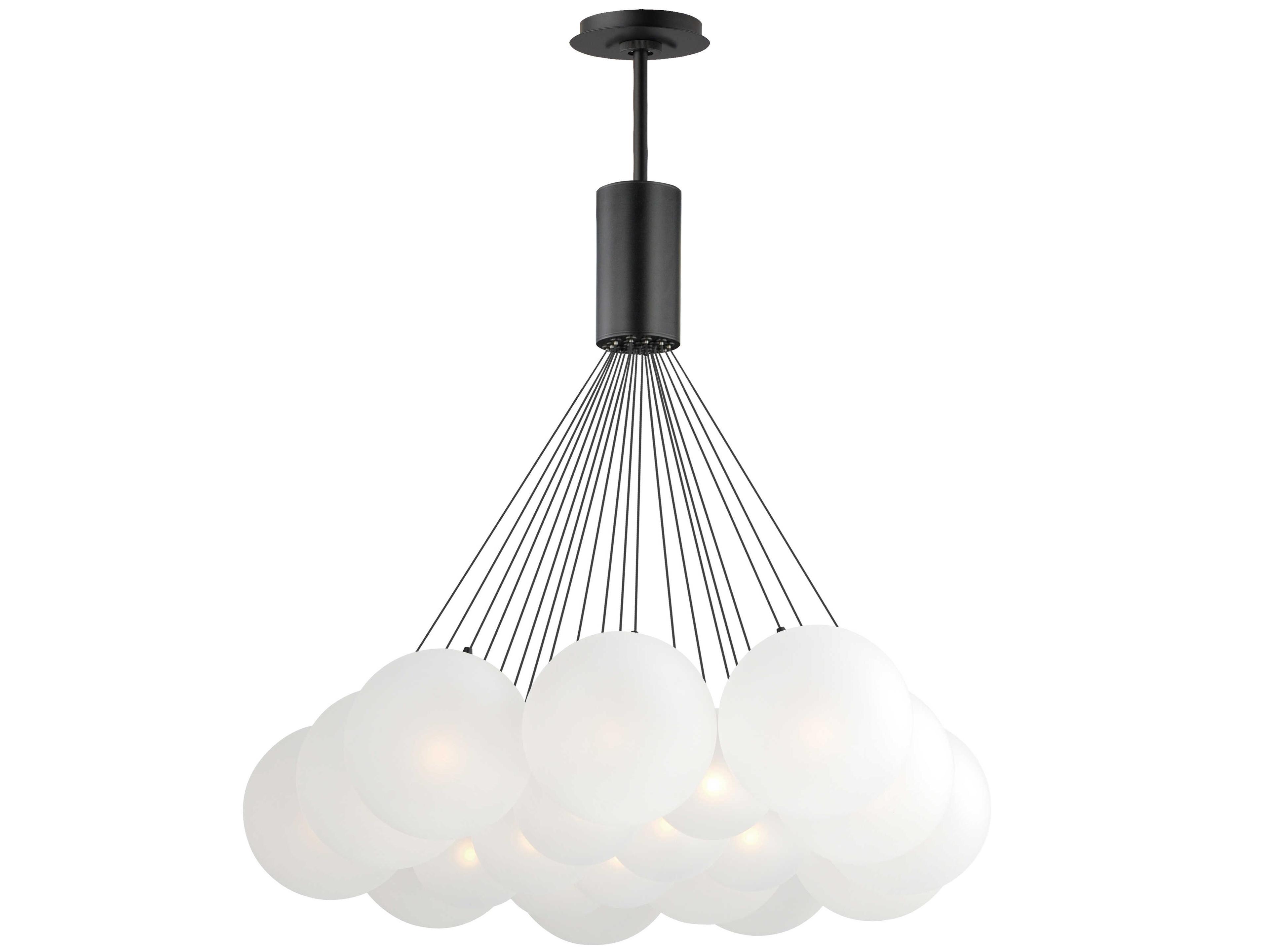 Burst 20-Light Black Globe Pendant