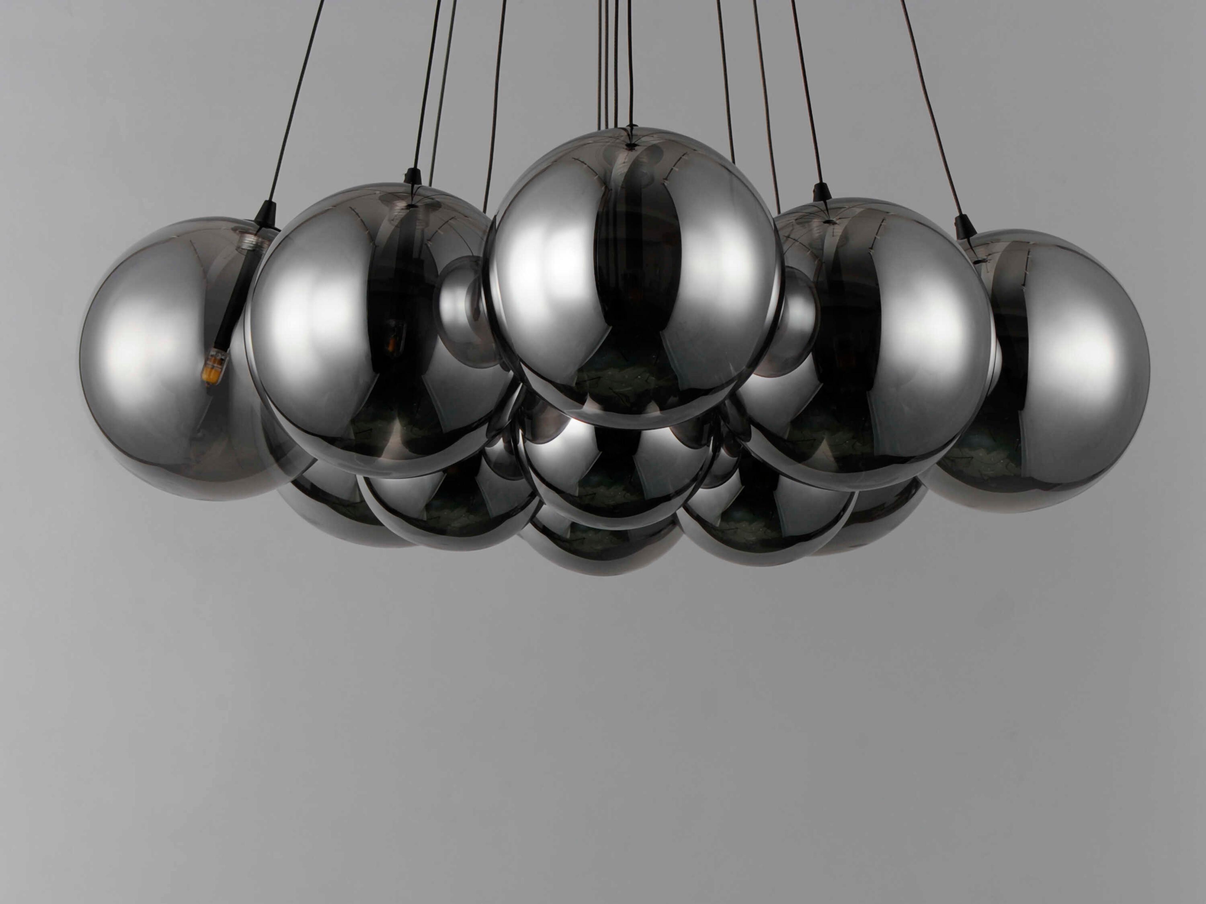 ET2 Burst 12-Light Black Glass LED Globe Pendant