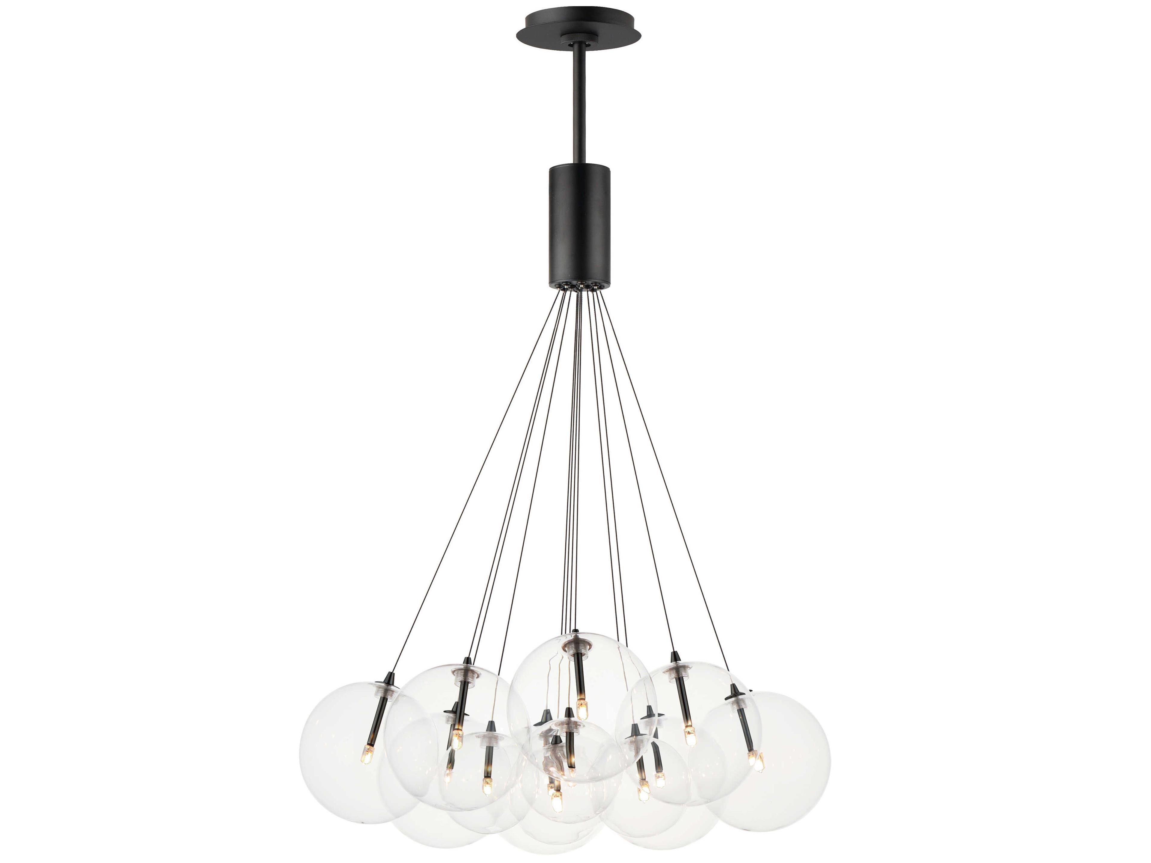 Burst 12-Light Black Globe Pendant