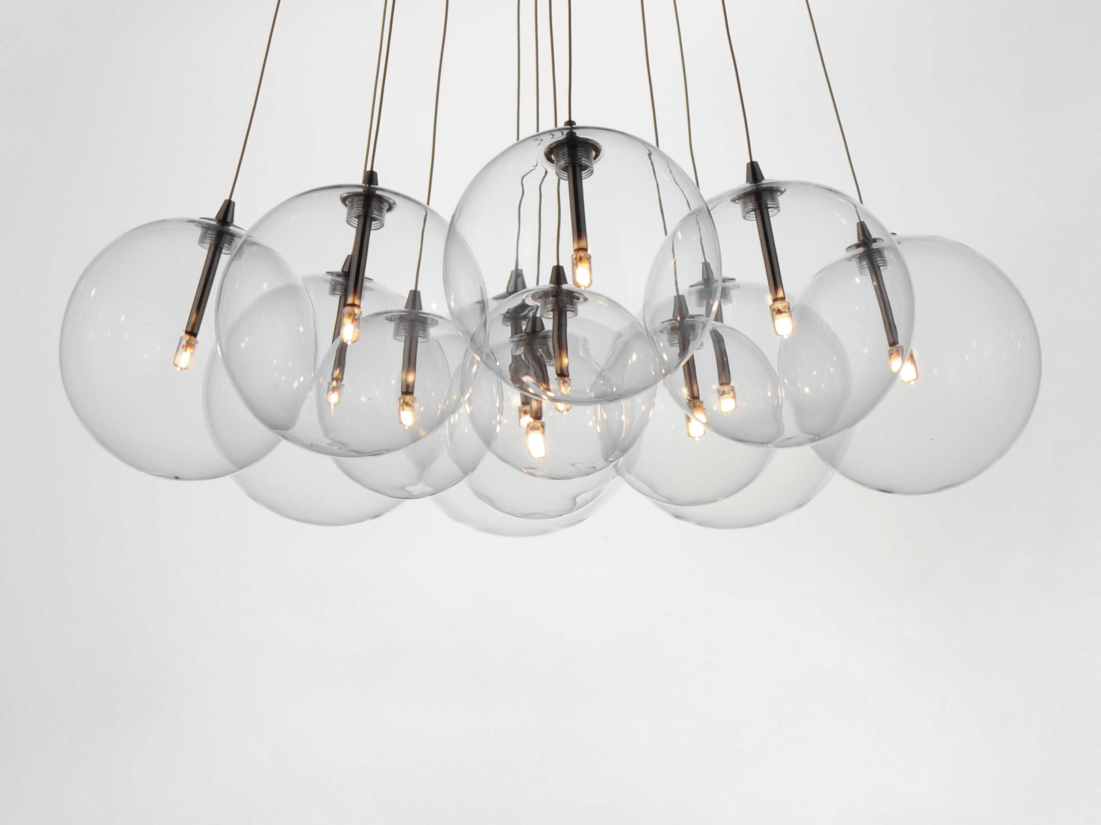 ET2 Burst 12-Light Satin Nickel Glass LED Globe Pendant