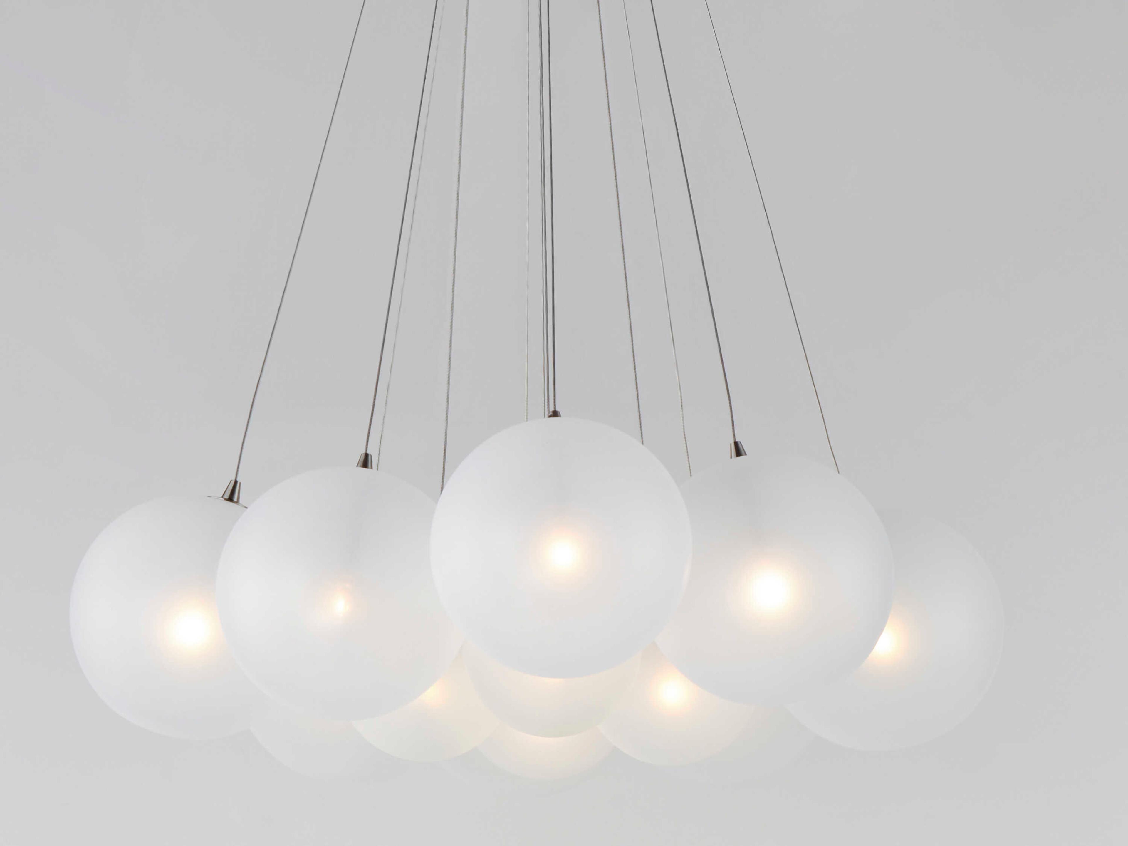 ET2 Burst 12-Light Satin Nickel Glass LED Globe Pendant