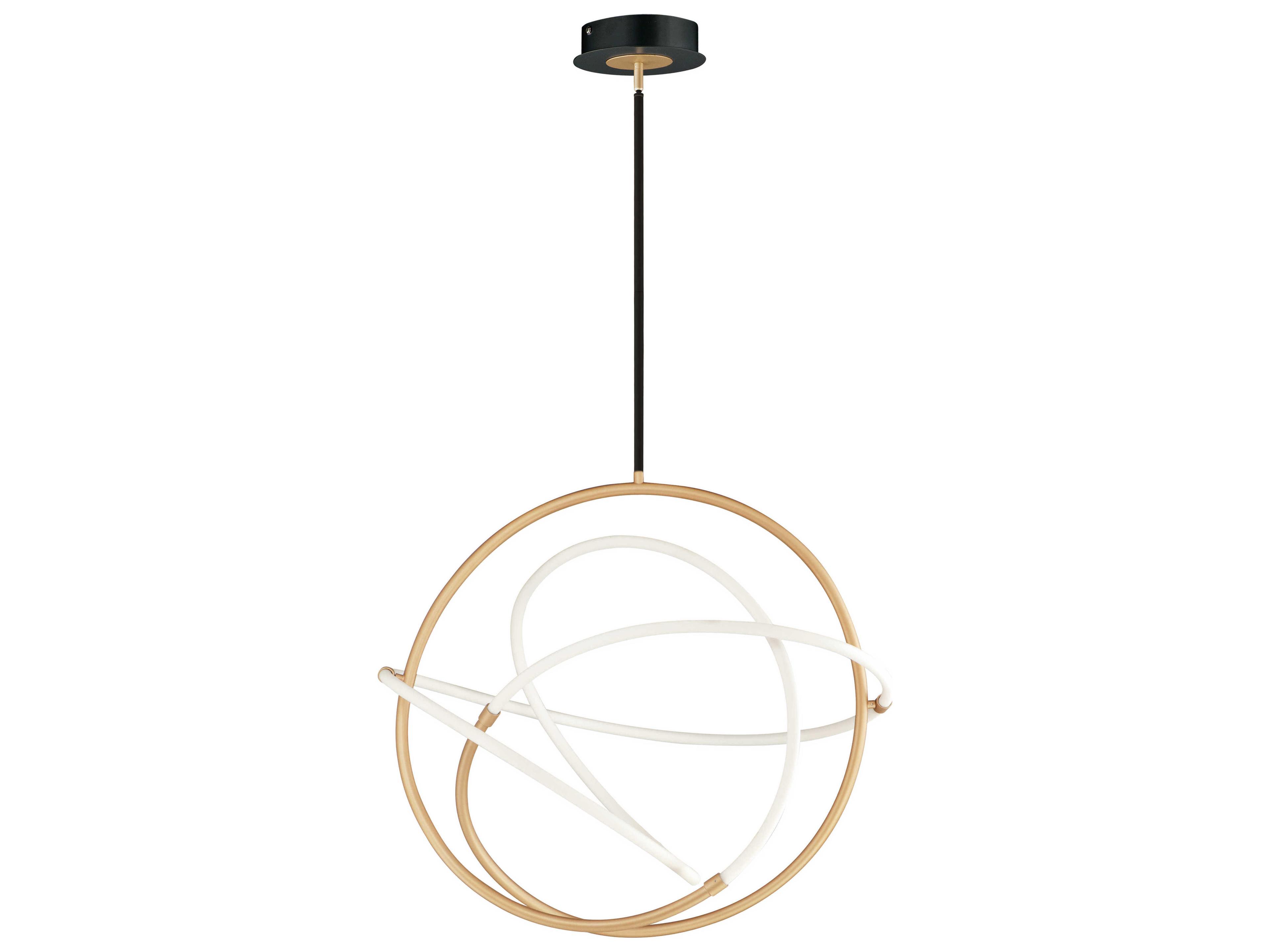 ET2 Mobius 1-Light Black Gold White LED Linear Pendant