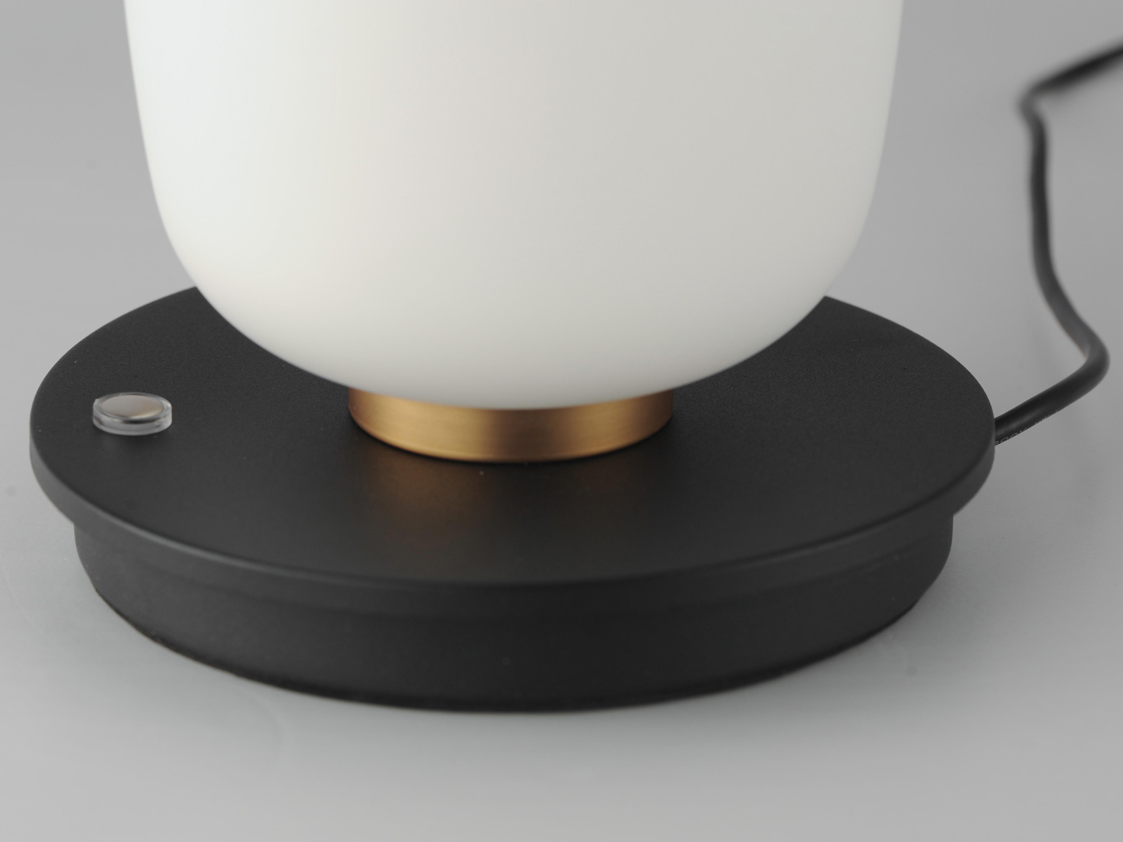 ET2 Soji Black Gold Satin White Glass Table Lamp