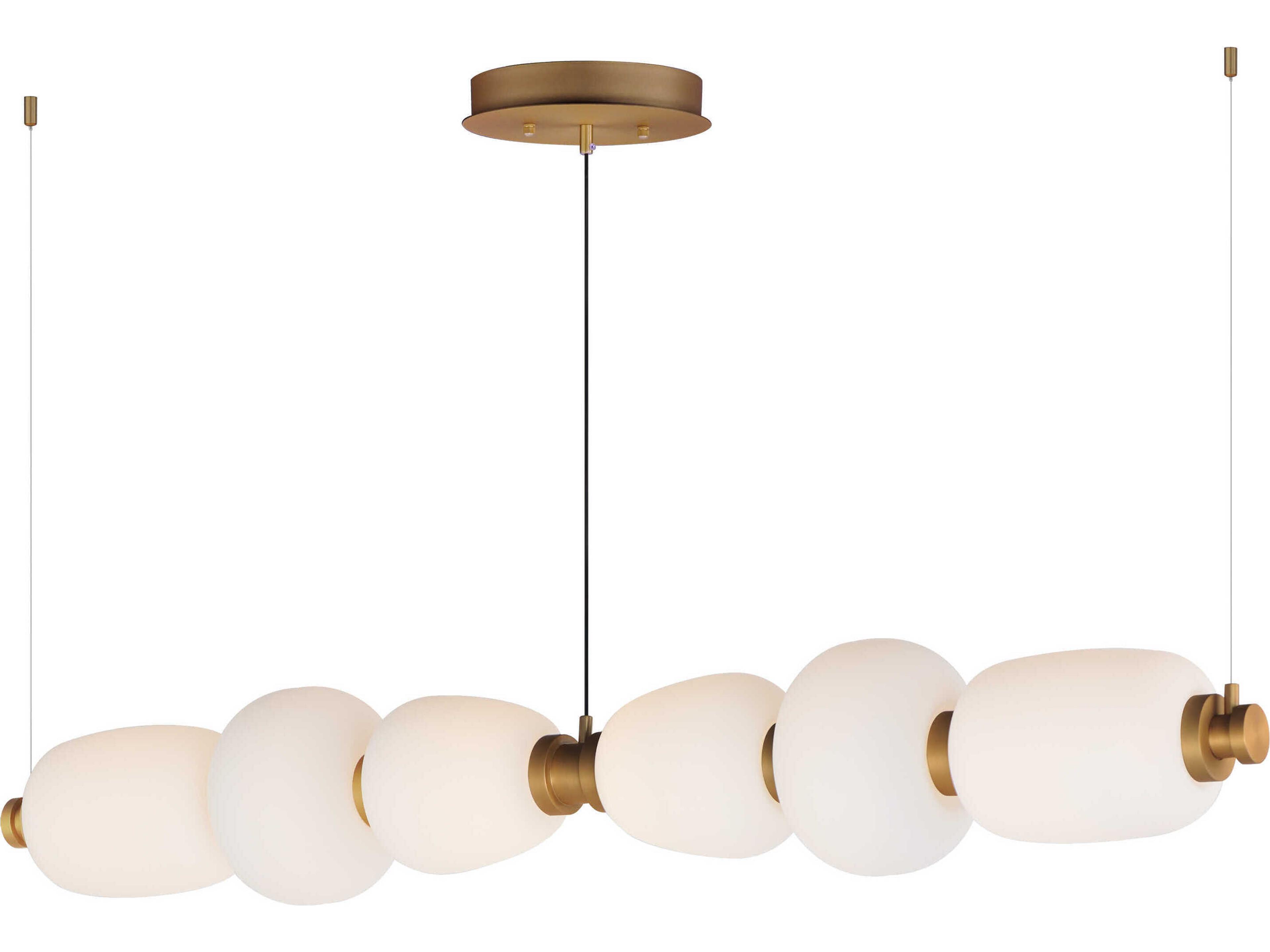 Soji 6-Light Black Gold Geometric Linear Island Pendant