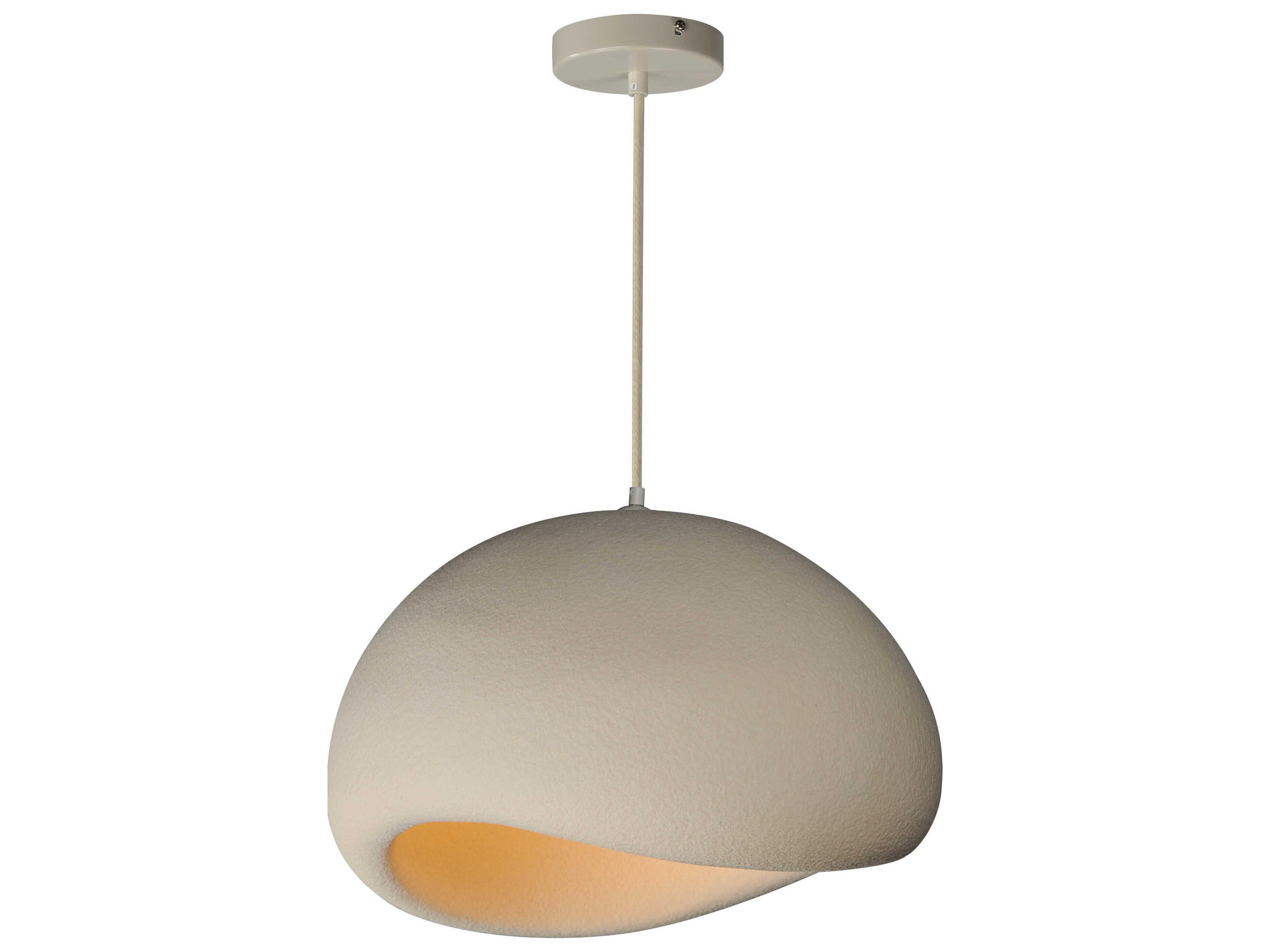 Moeraki 1-Light Oyster Off White Dome Pendant