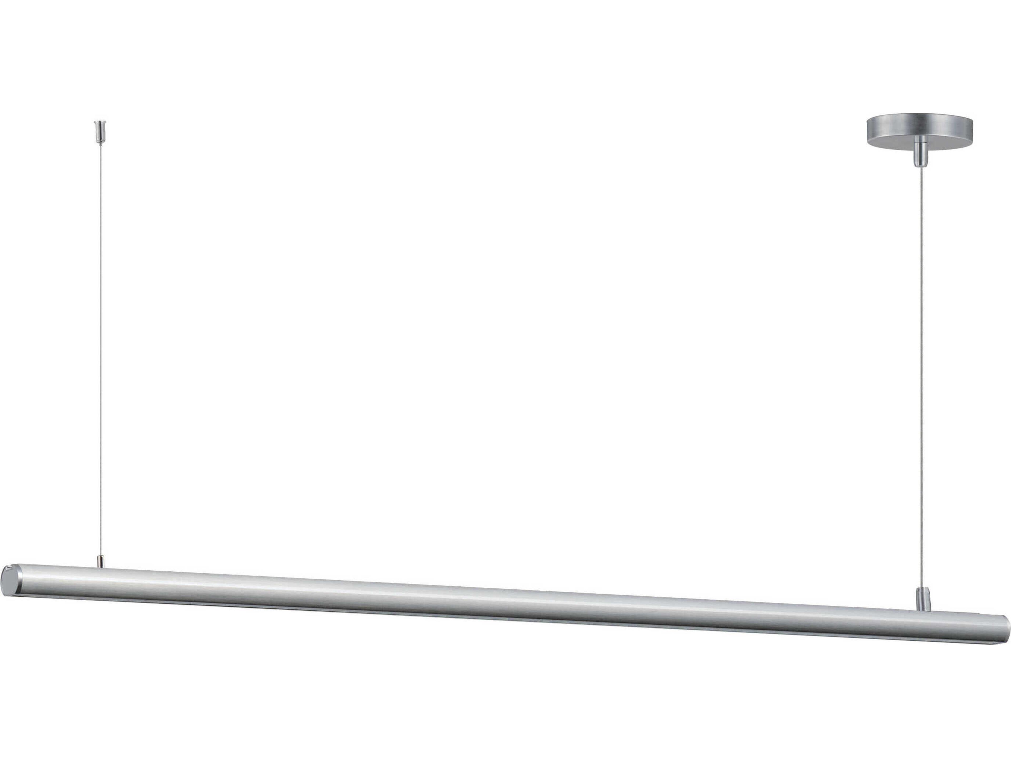 Continuum 1-Light Satin Aluminum Silver LED Linear Island Pendant