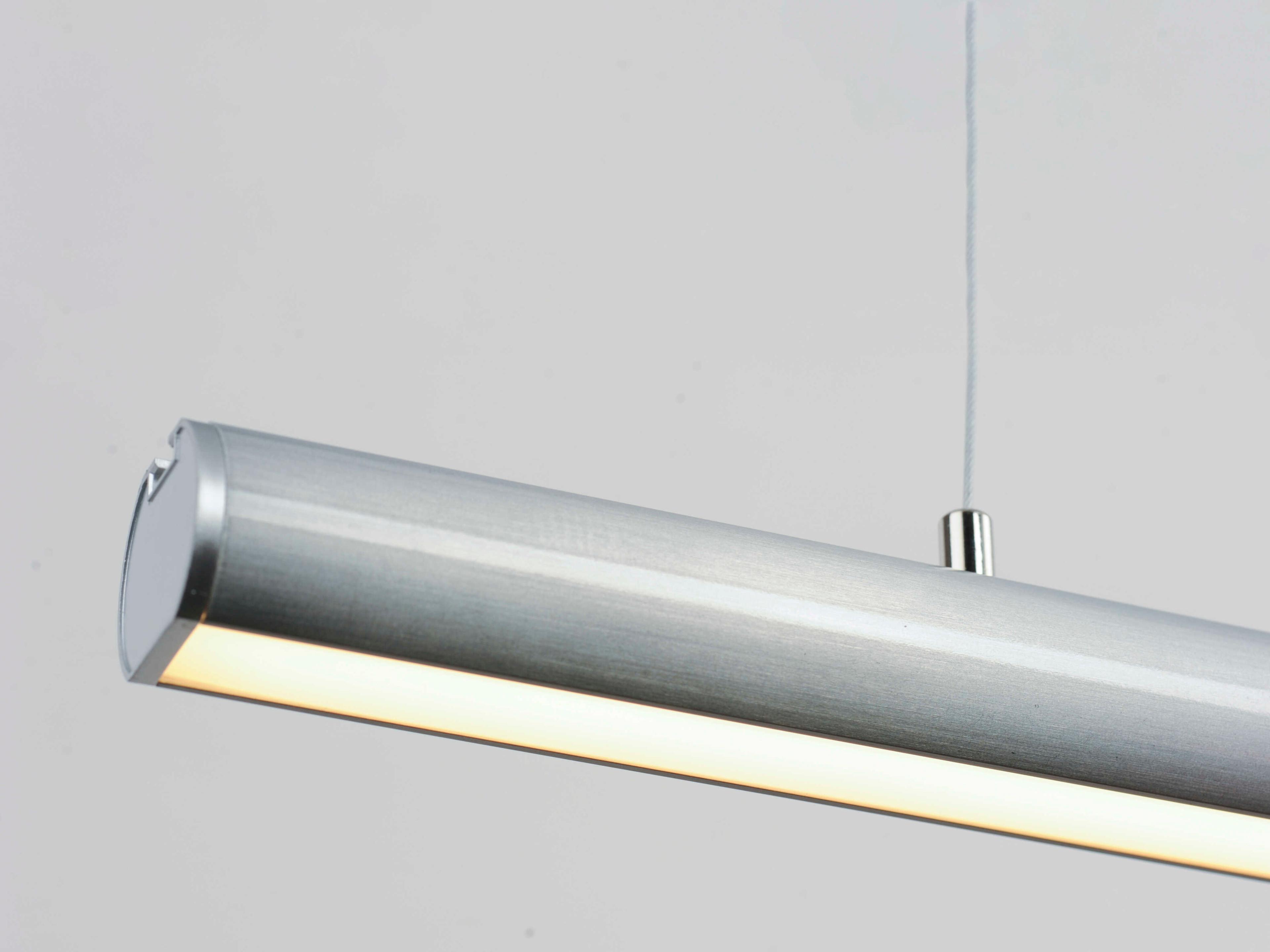 ET2 Continuum 1-Light Satin Aluminum Silver LED Linear Island Pendant