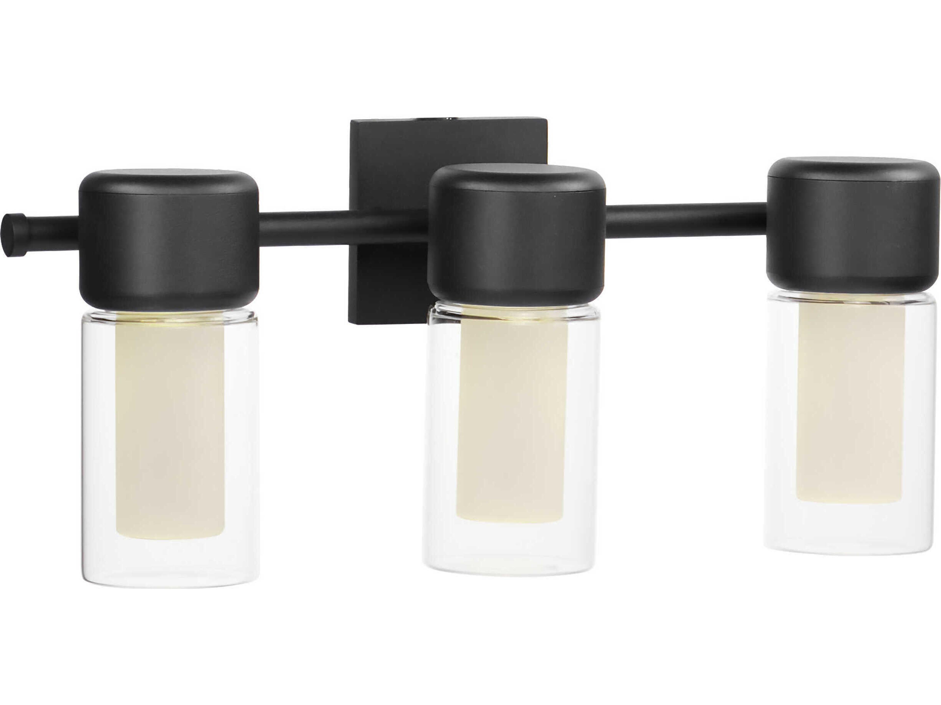 Dram 3-Light Black Glass LED Vanity Light