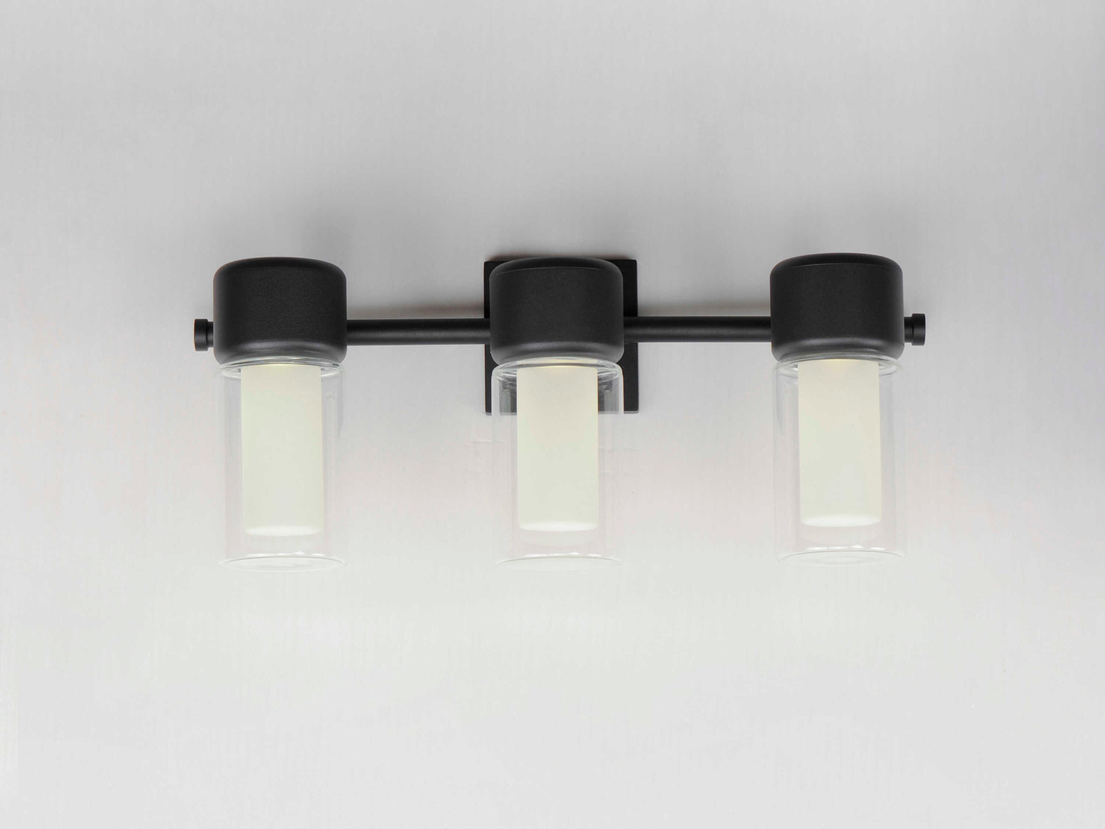 ET2 Dram 3-Light Black Glass LED Vanity Light