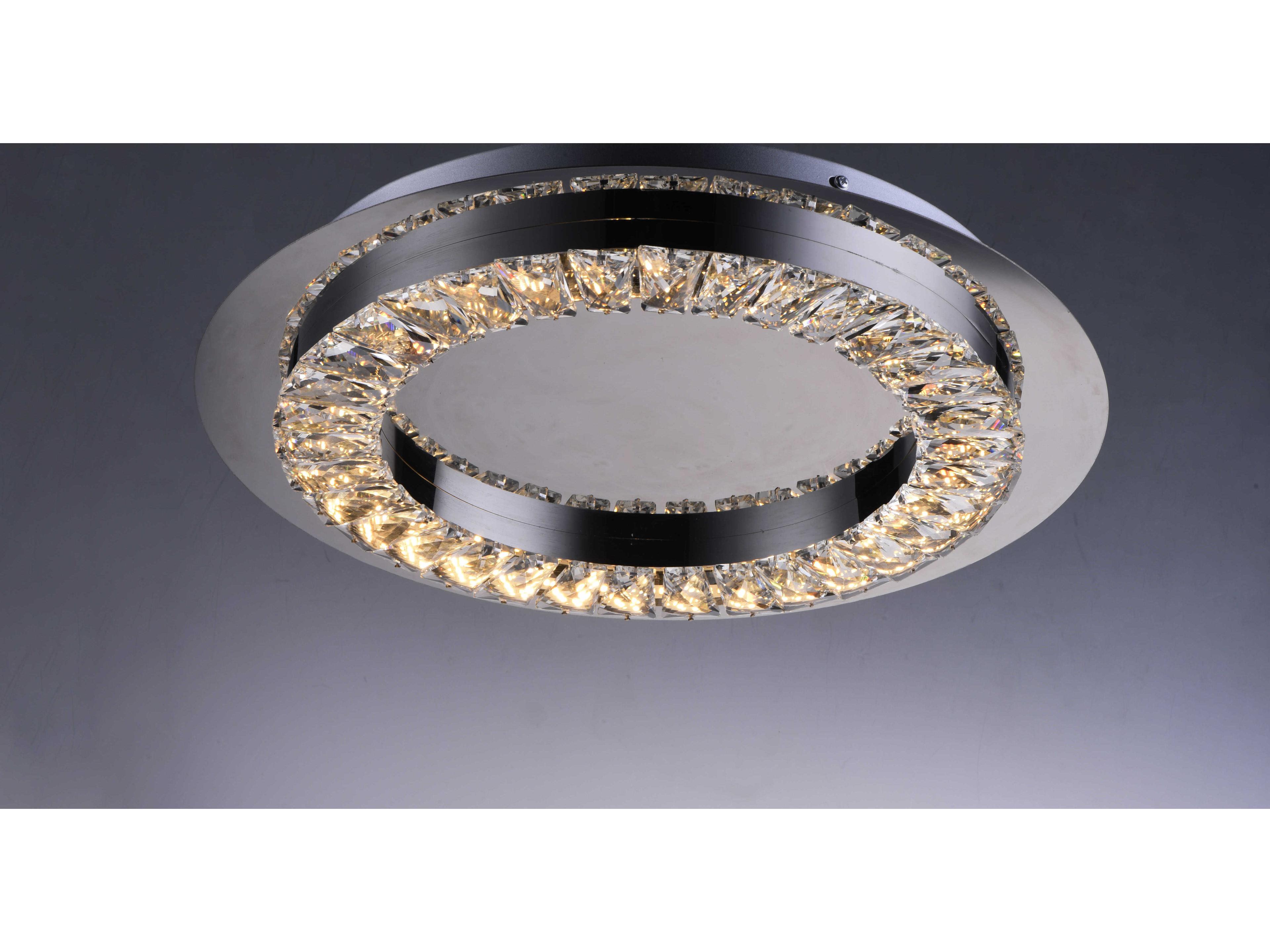 ET2 Charm Polished Chrome Crystal Glass Round Flush Mount