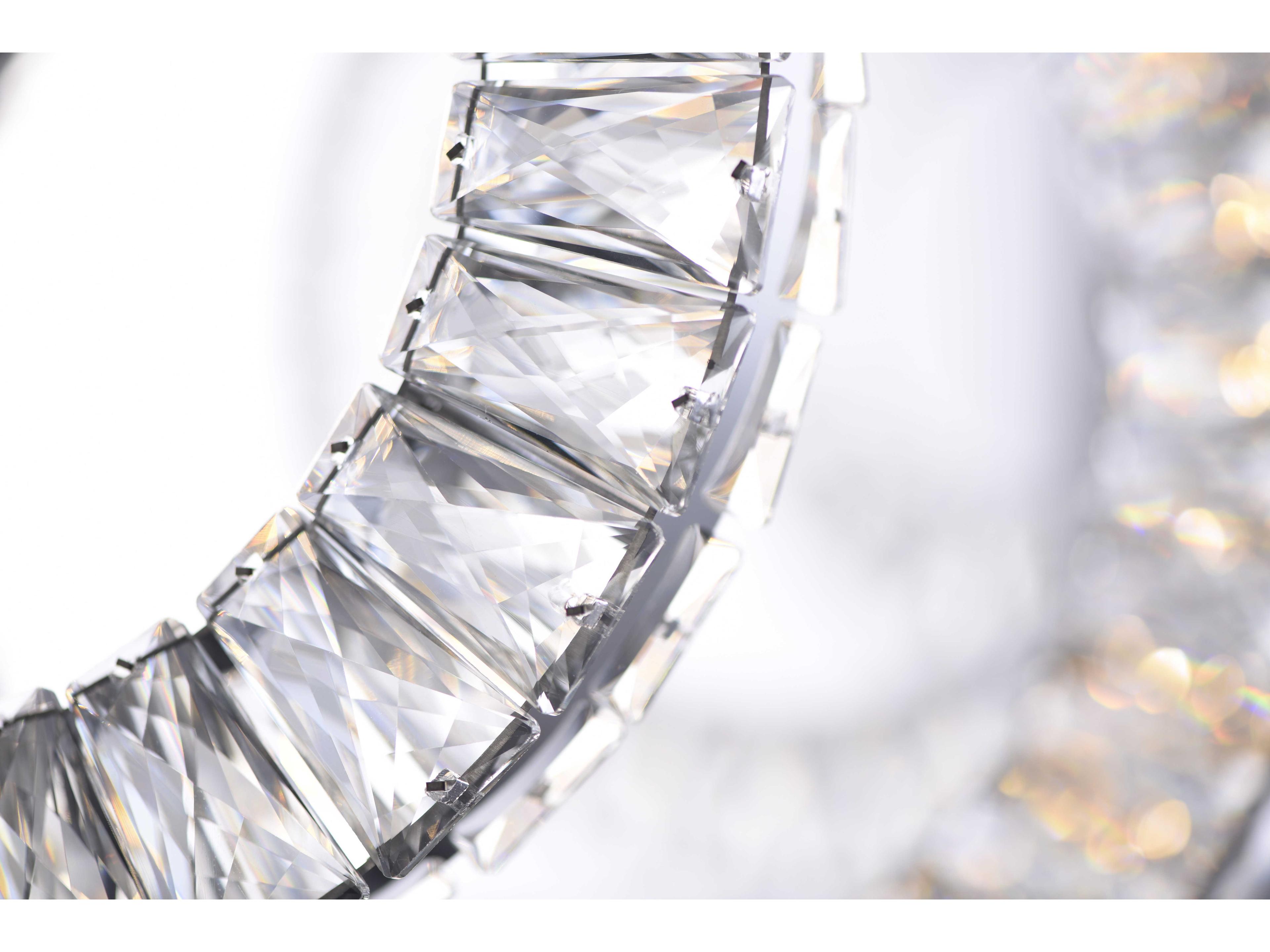 ET2 Charm 3-Light Polished Chrome Crystal LED Linear Round Island Pendant