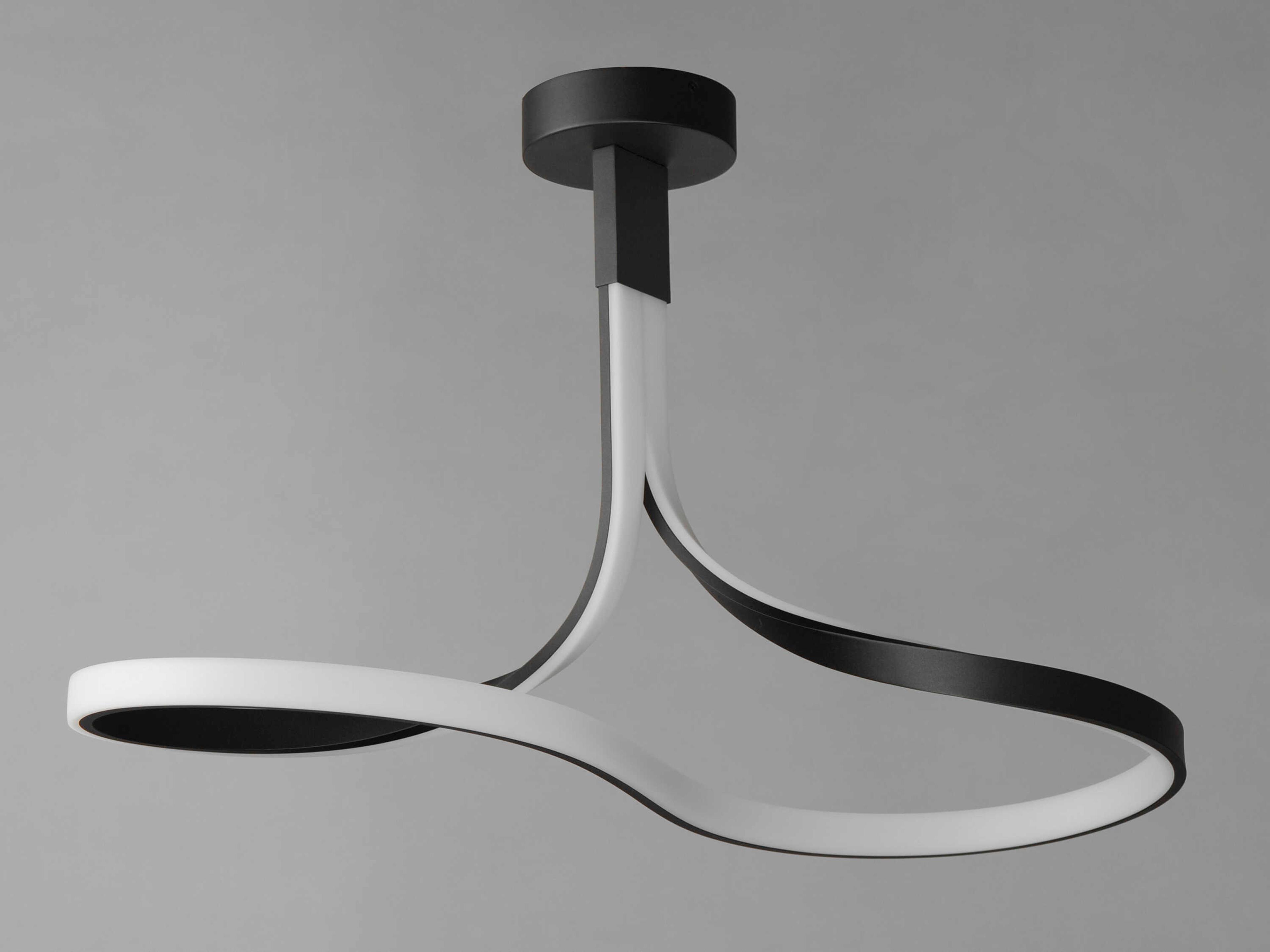 ET2 Serpentine 1-Light Black Semi Flush Mount