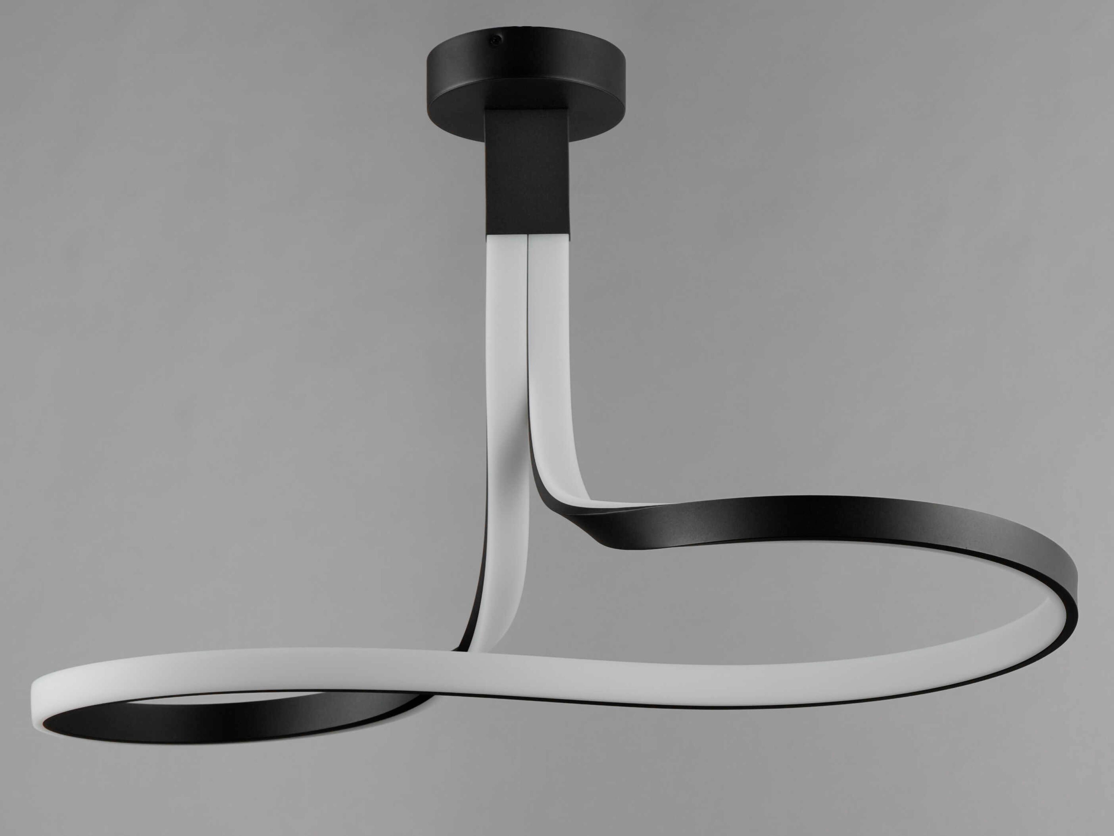 ET2 Serpentine 1-Light Black Semi Flush Mount