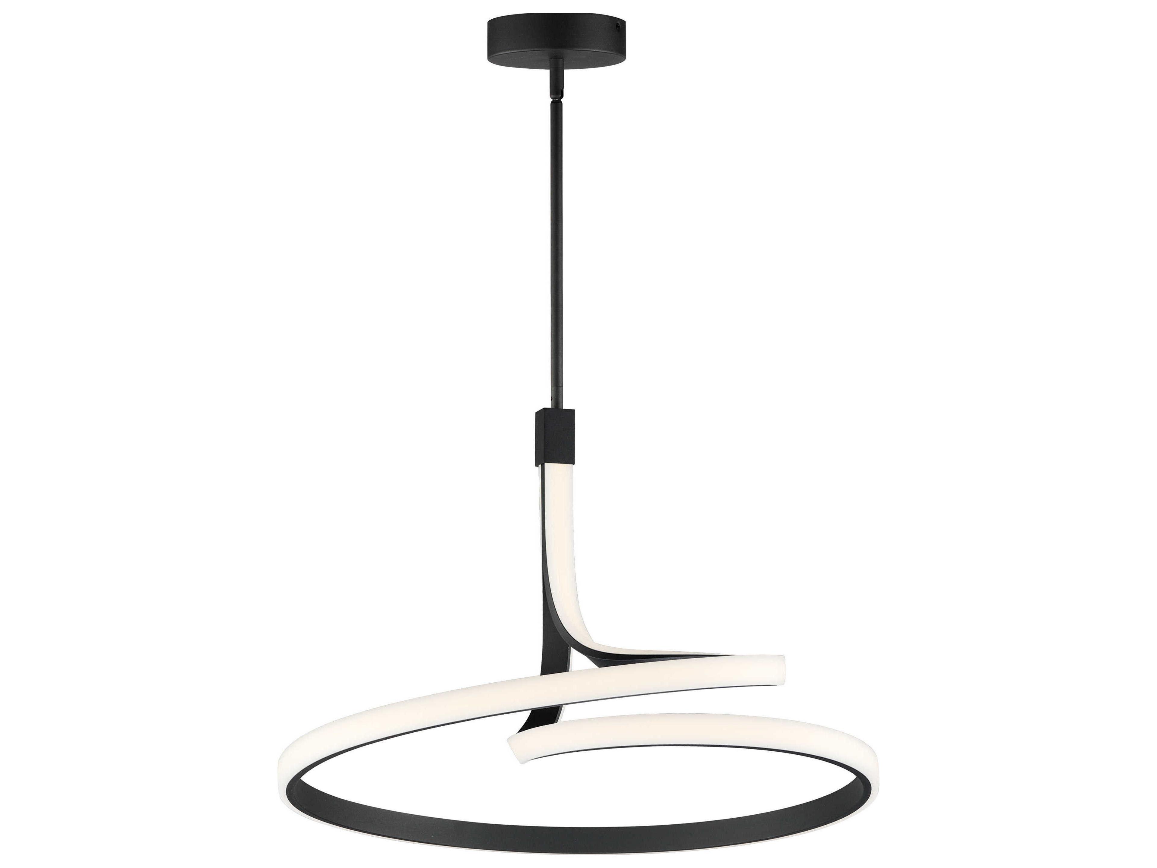 Serpentine 1-Light Black Pendant