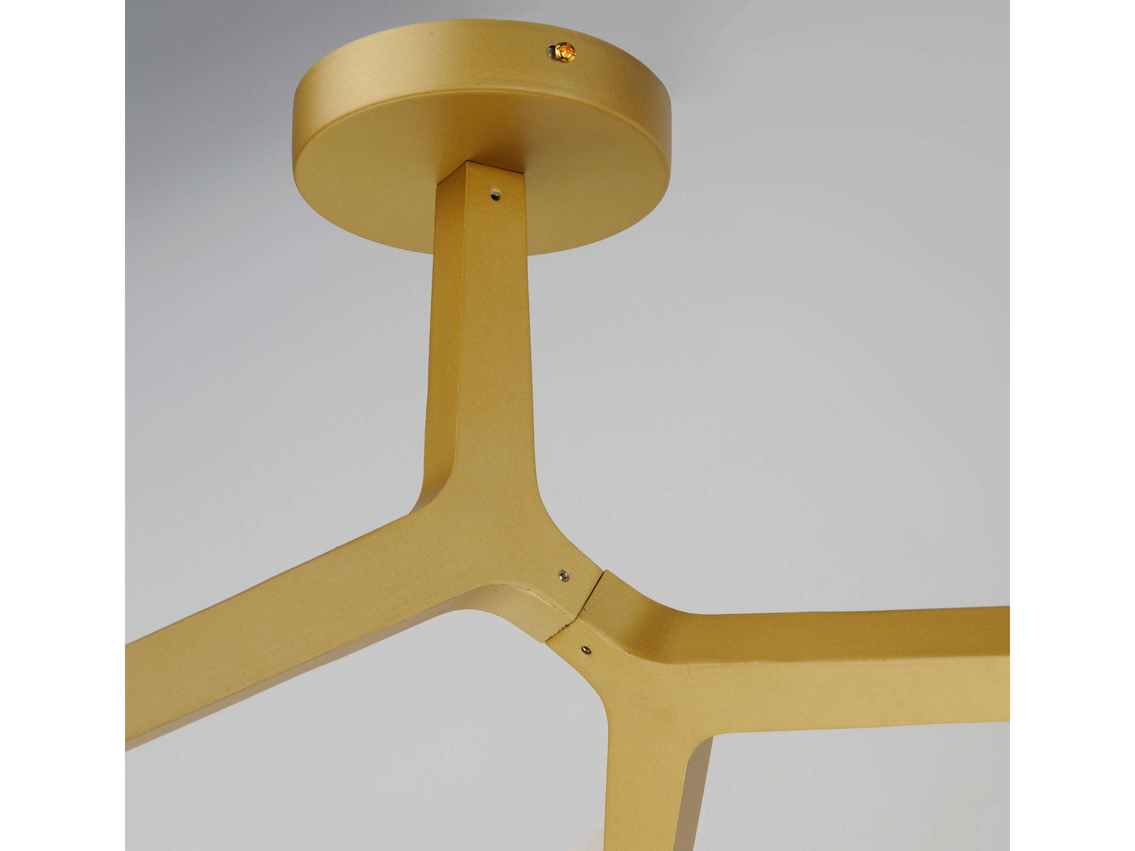 ET2 Blossom 3-Light Natural Aged Brass Glass LED Geometric Semi Flush Mount