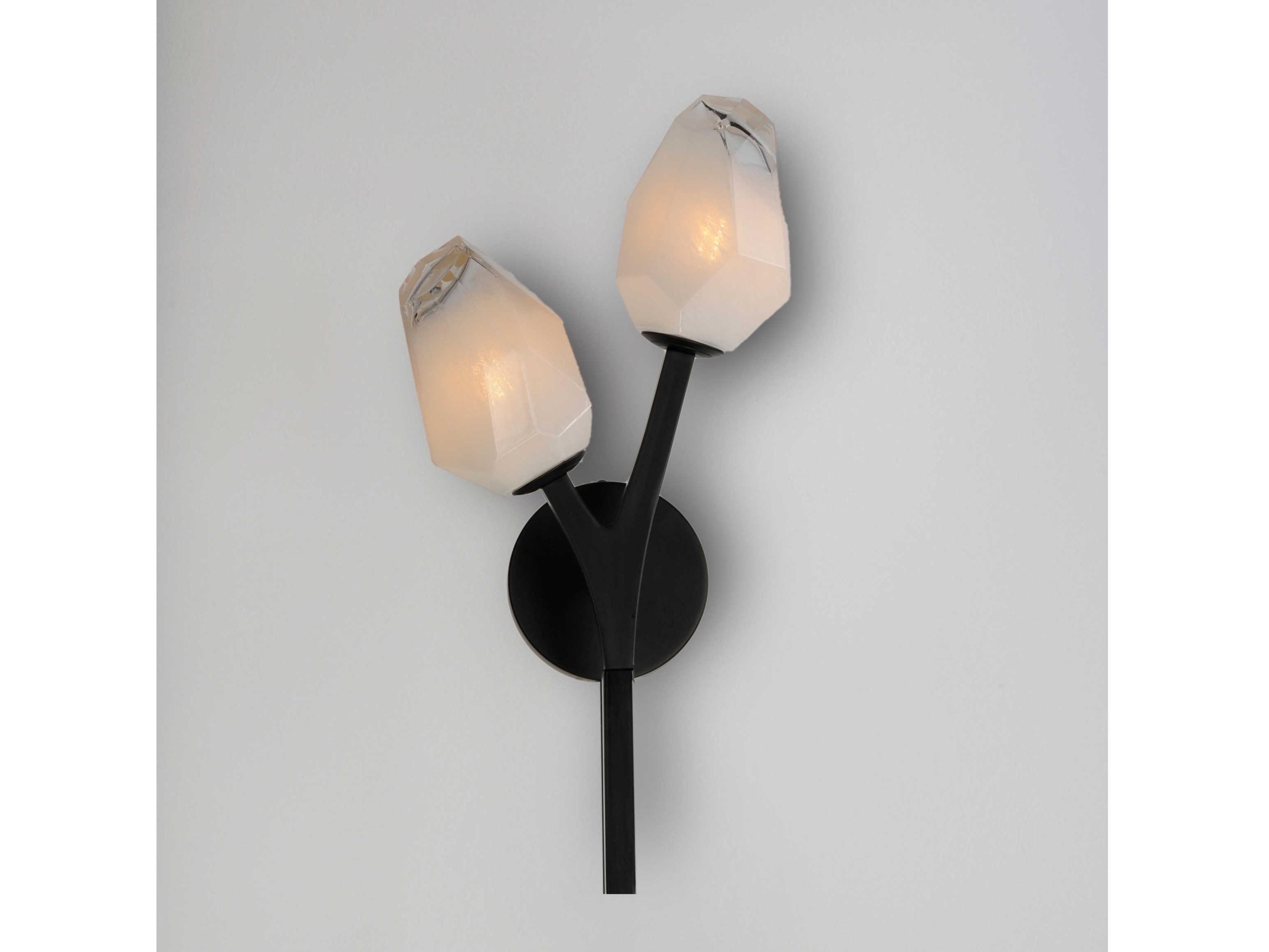 ET2 Blossom 2-Light Black Glass LED Wall Sconce