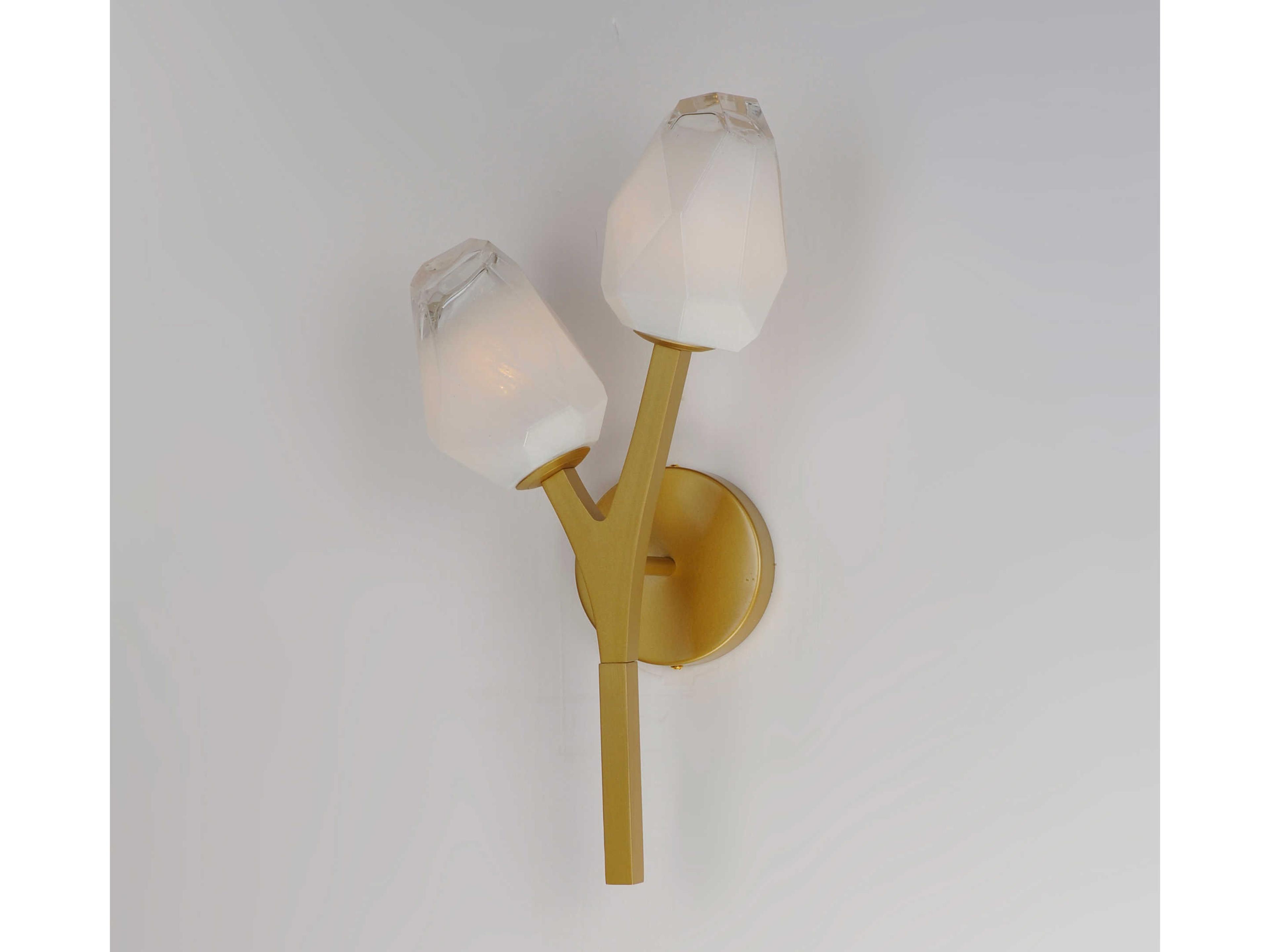 ET2 Blossom 2-Light Natural Aged Brass Glass LED Wall Sconce
