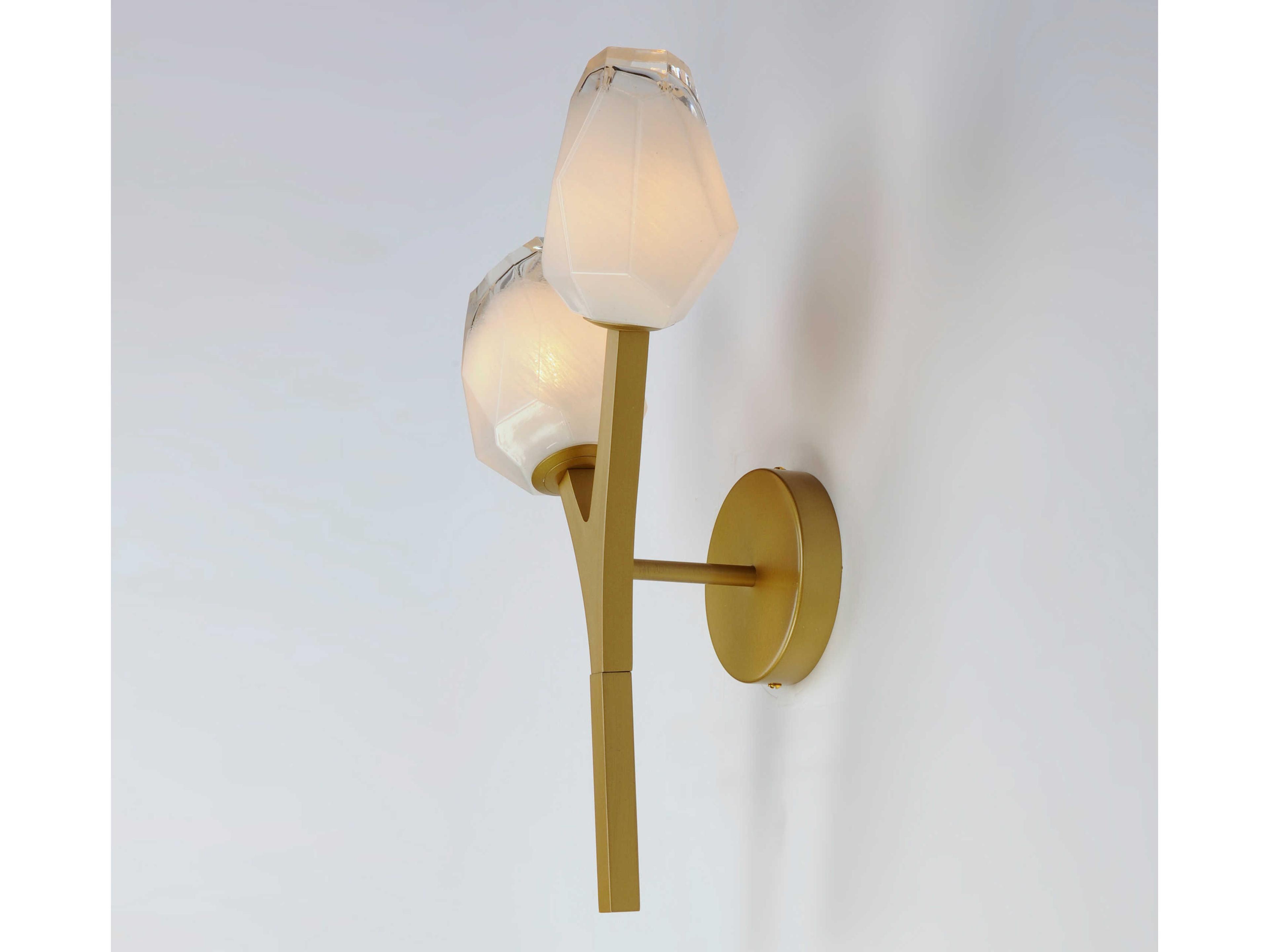 ET2 Blossom 2-Light Natural Aged Brass Glass LED Wall Sconce