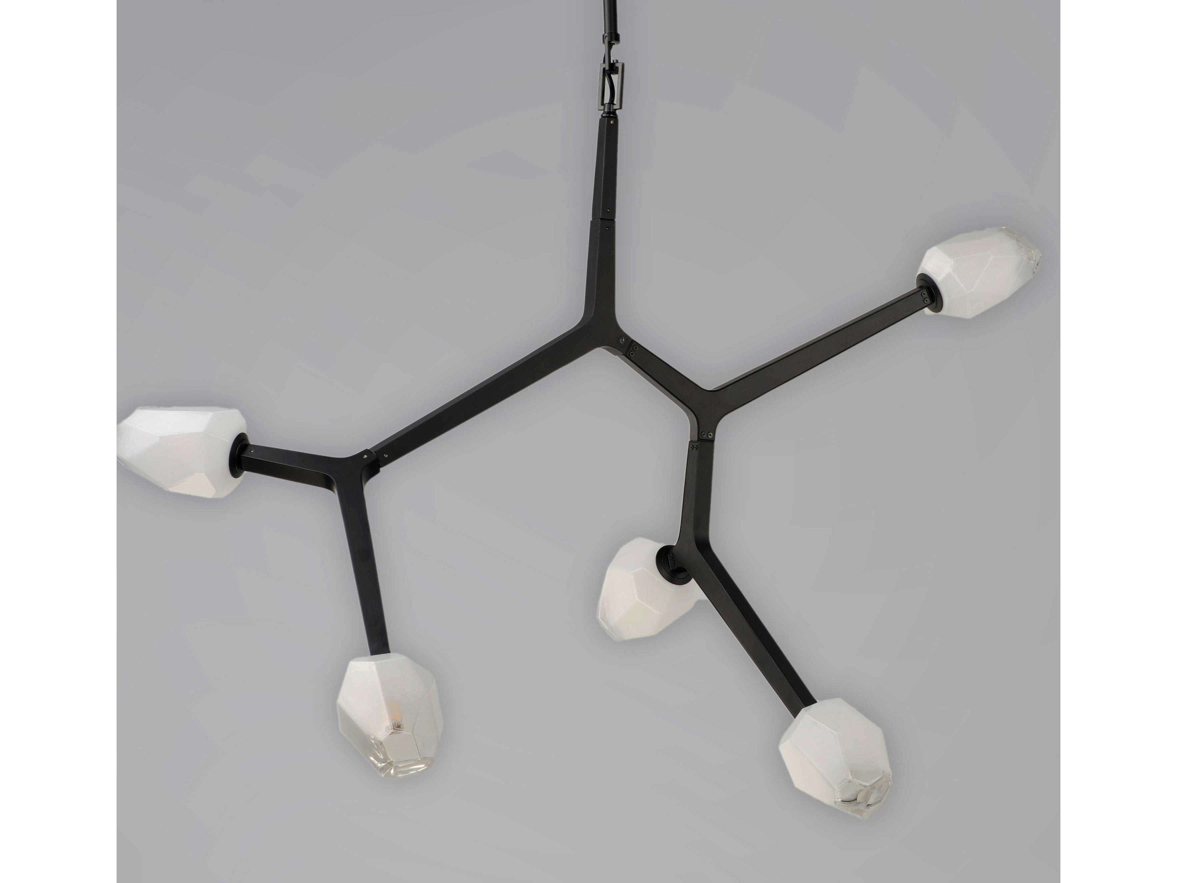 ET2 Blossom 5-Light Black Glass LED Geometric Pendant