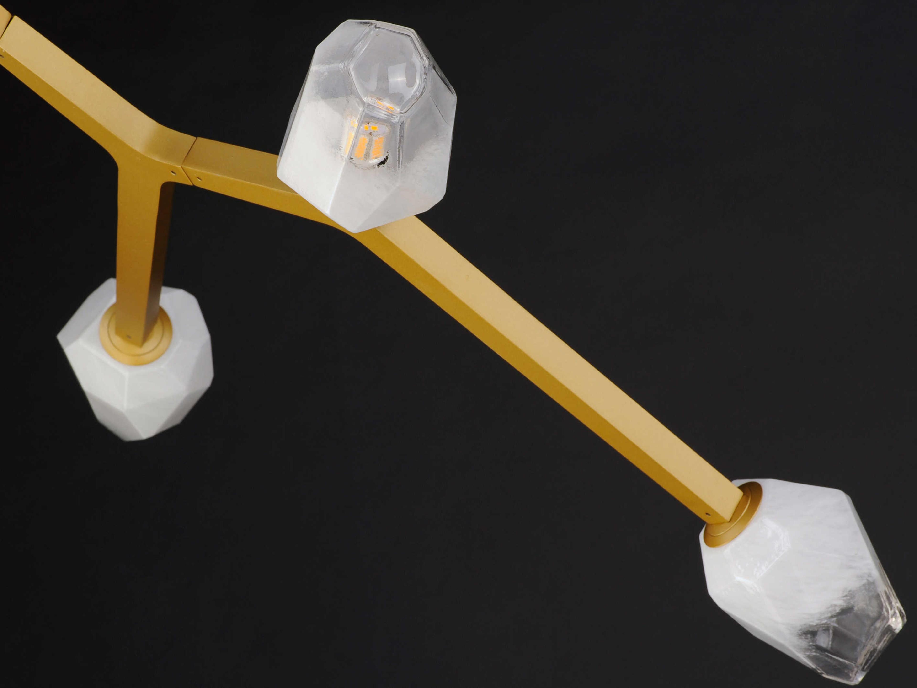 ET2 Blossom 5-Light Natural Aged Brass Glass LED Geometric Pendant