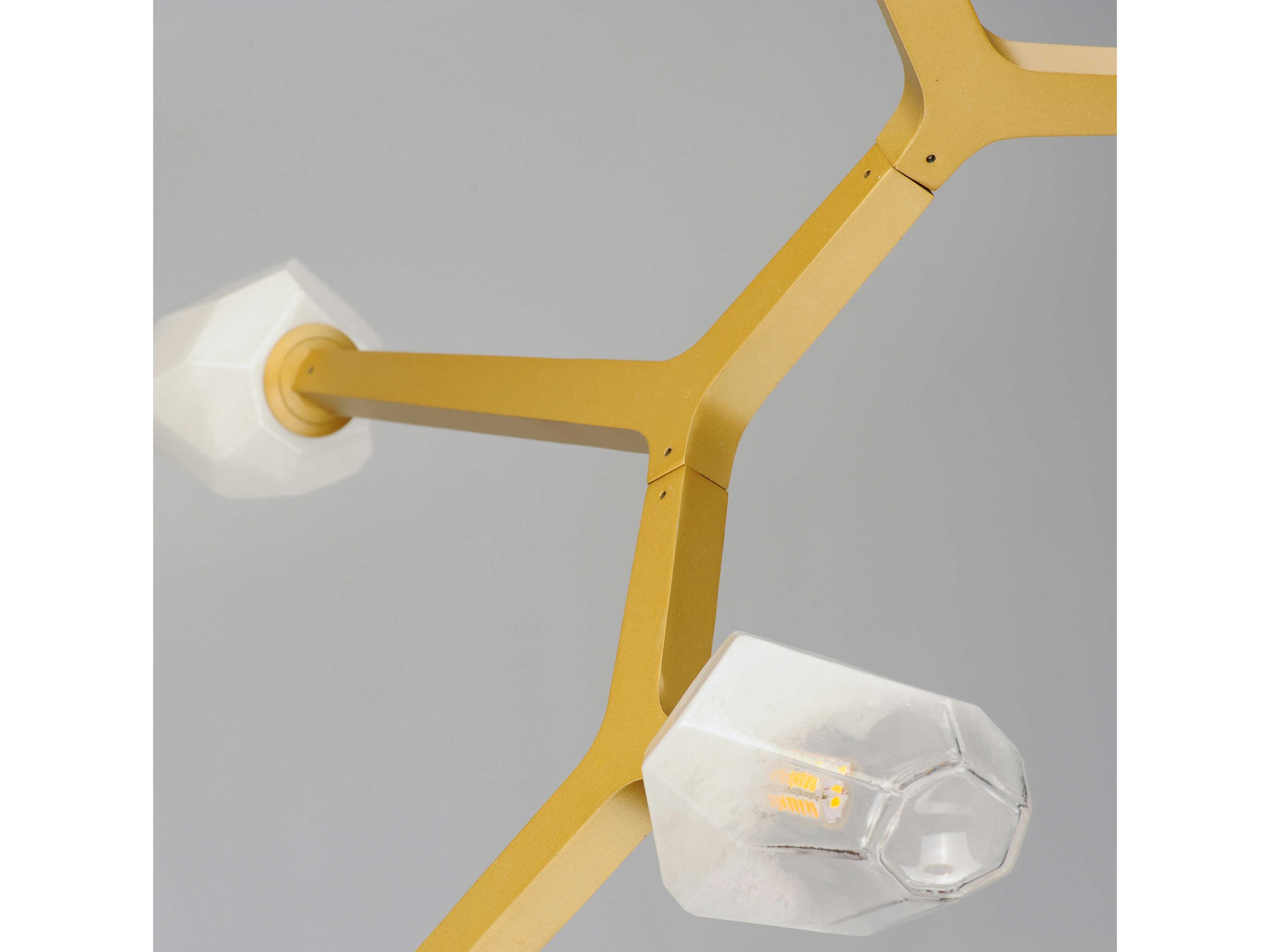 ET2 Blossom 5-Light Natural Aged Brass Glass LED Geometric Pendant