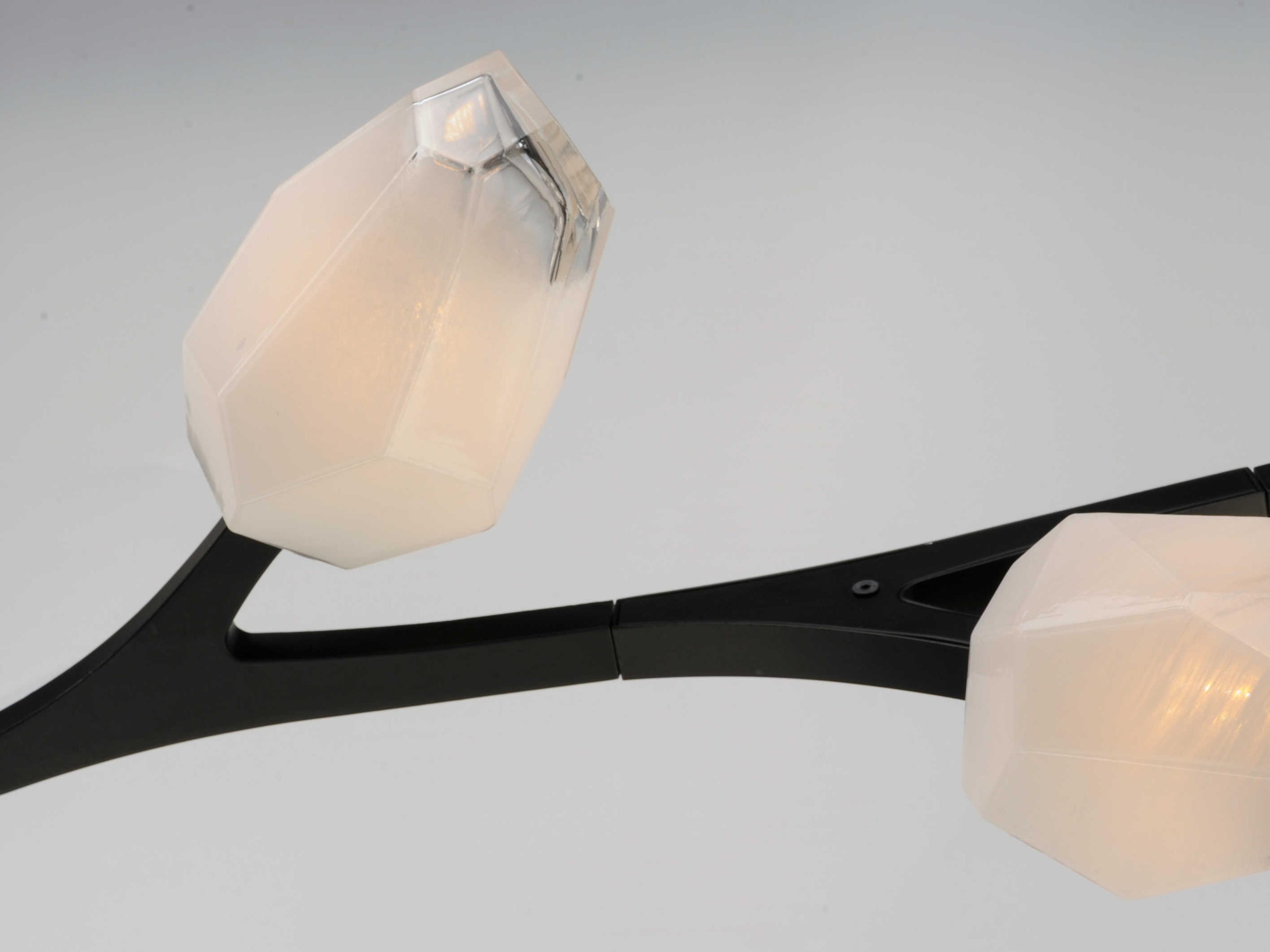 ET2 Blossom 10-Light Black Glass LED Geometric Linear Island Pendant