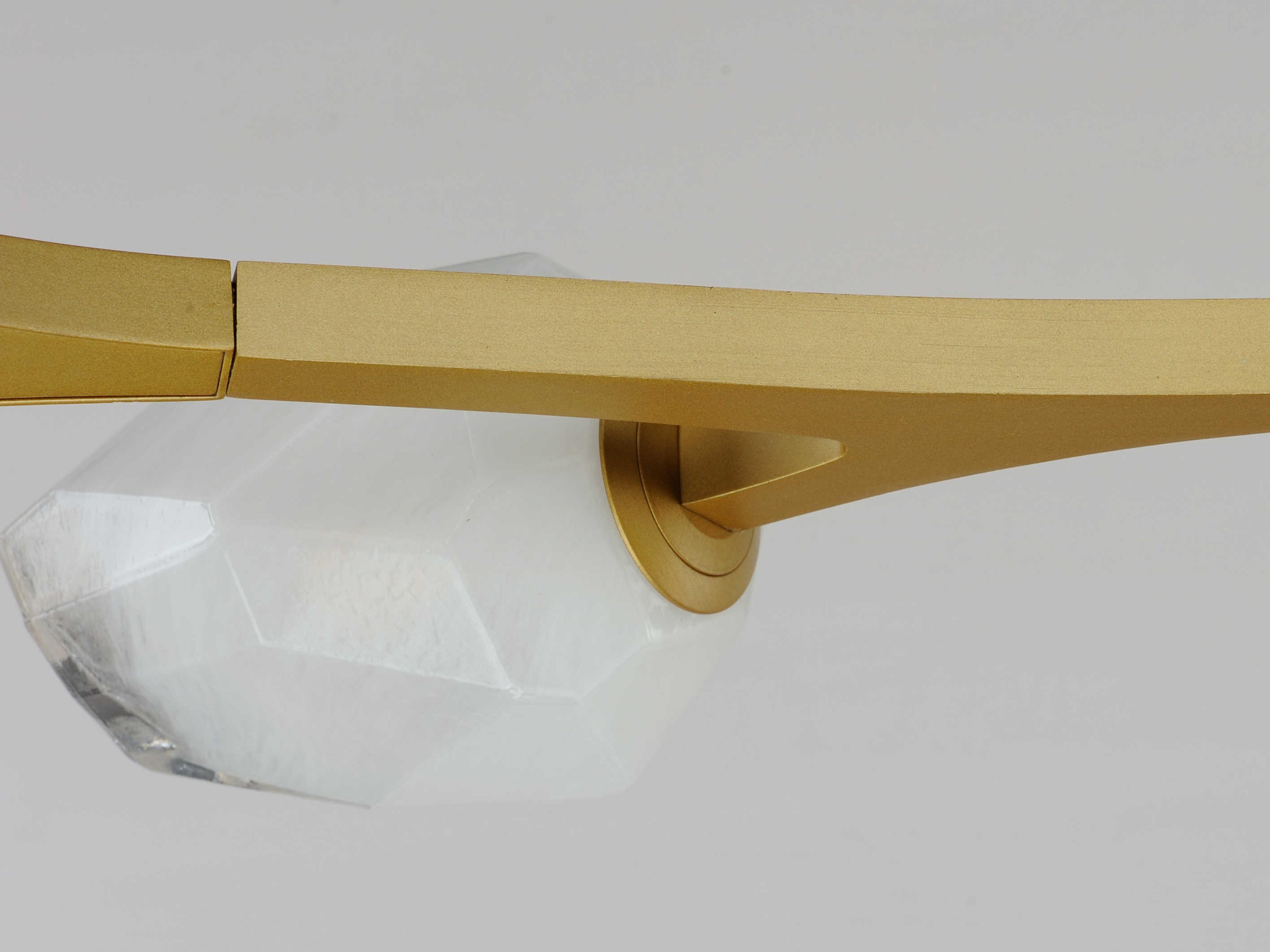 ET2 Blossom 10-Light Natural Aged Brass Glass LED Geometric Linear Island Pendant