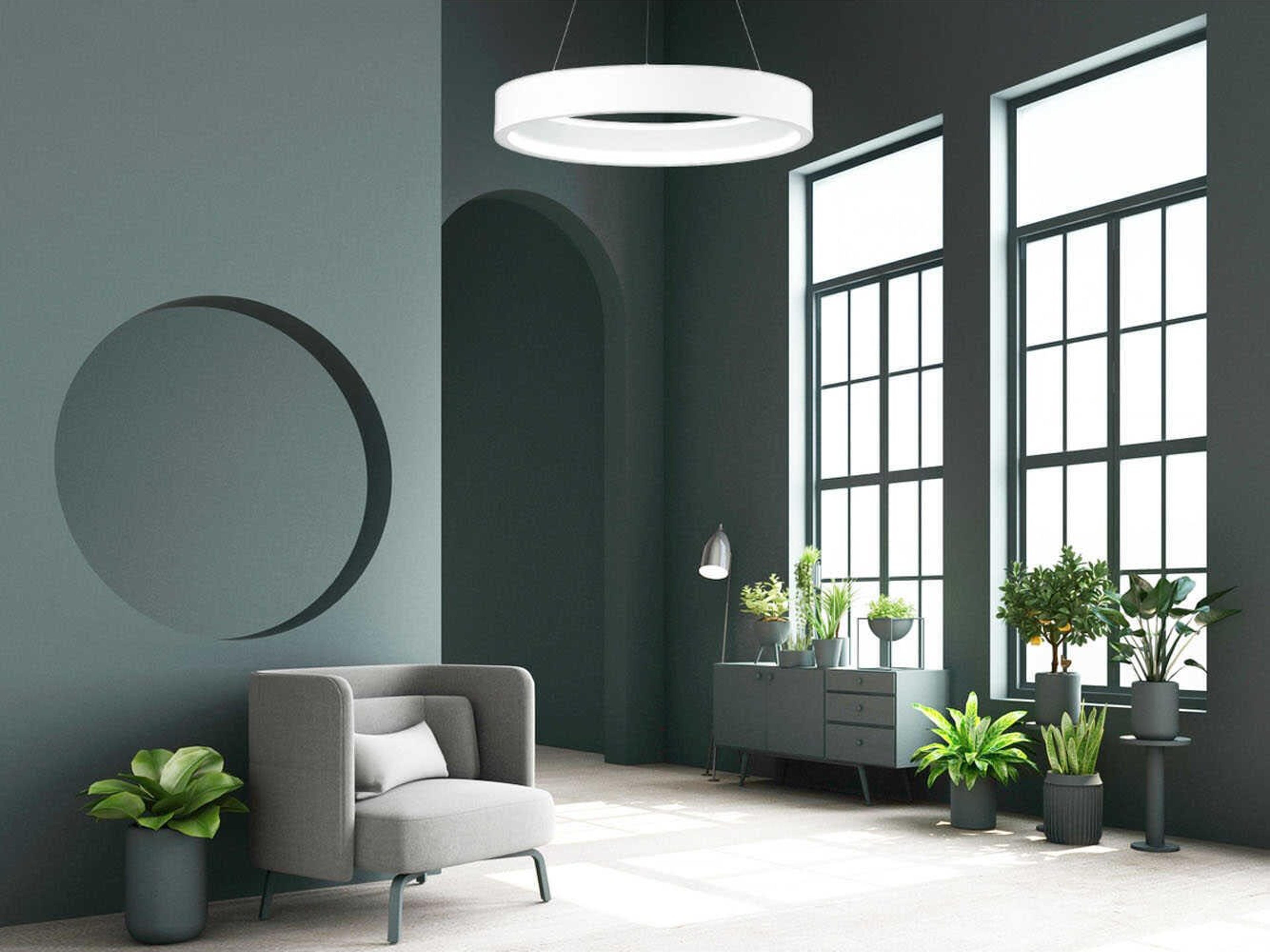 ET2 I-corona 1-Light Matte White LED Round Pendant