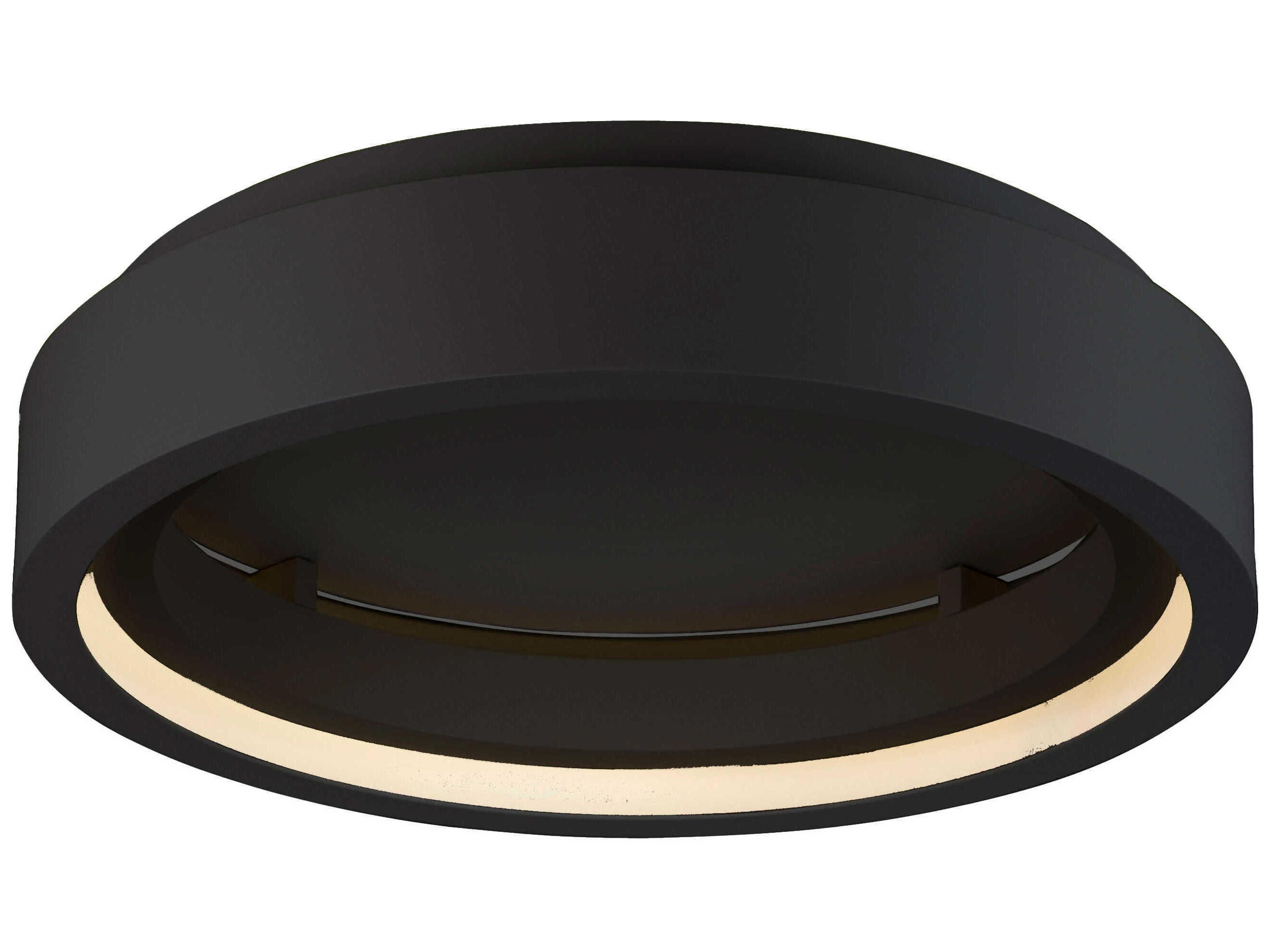 I-corona 1-Light Black LED Round Flush Mount