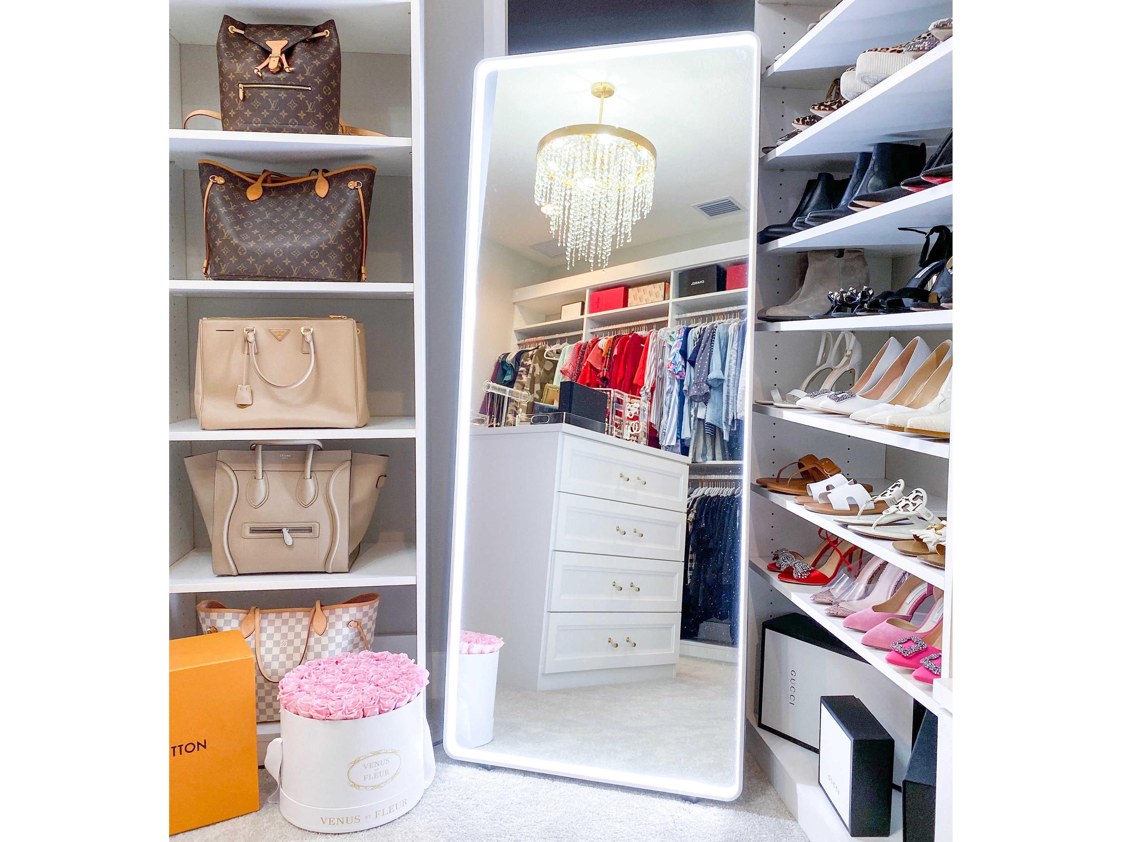 ET2 Brushed Aluminum LED Rectangular Floor Mirror