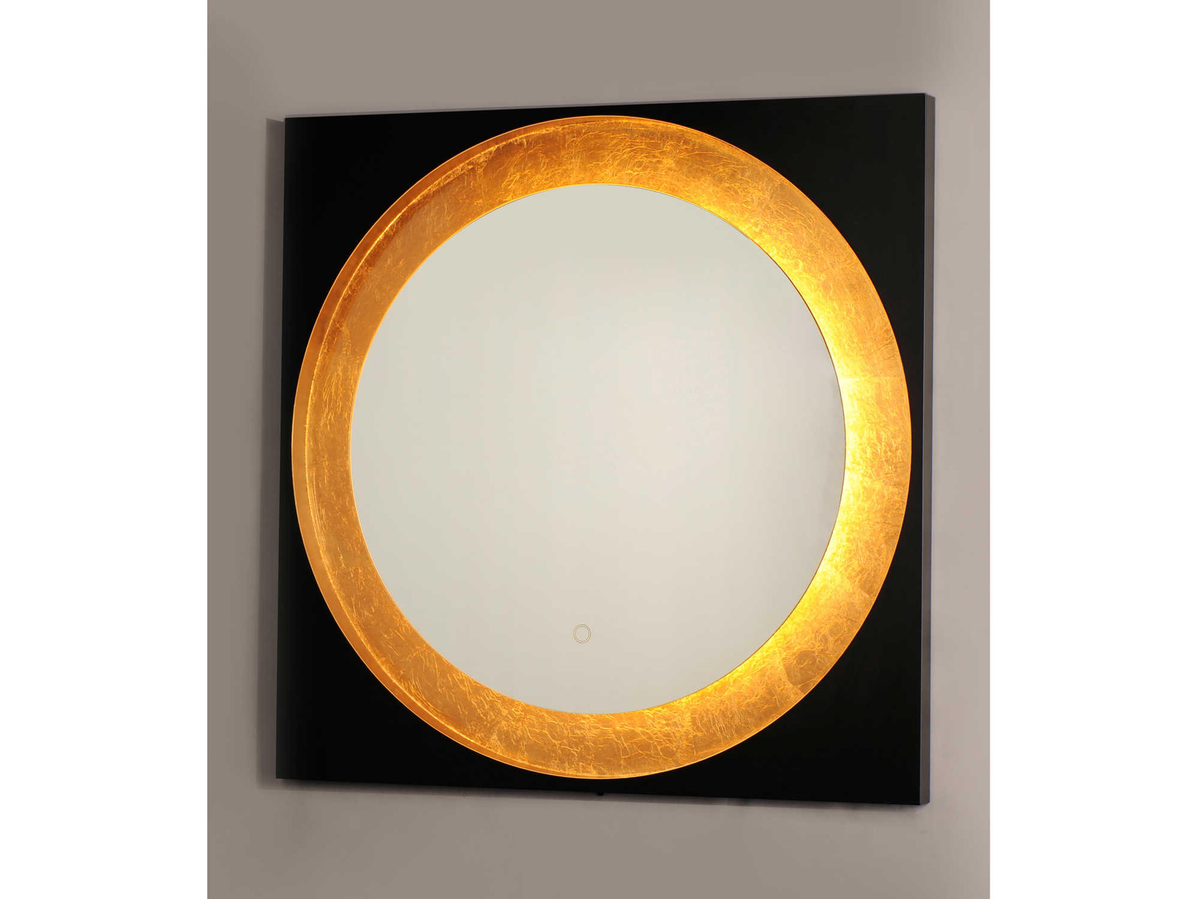 ET2 Floating Gold Leaf / Black Wall Mirror