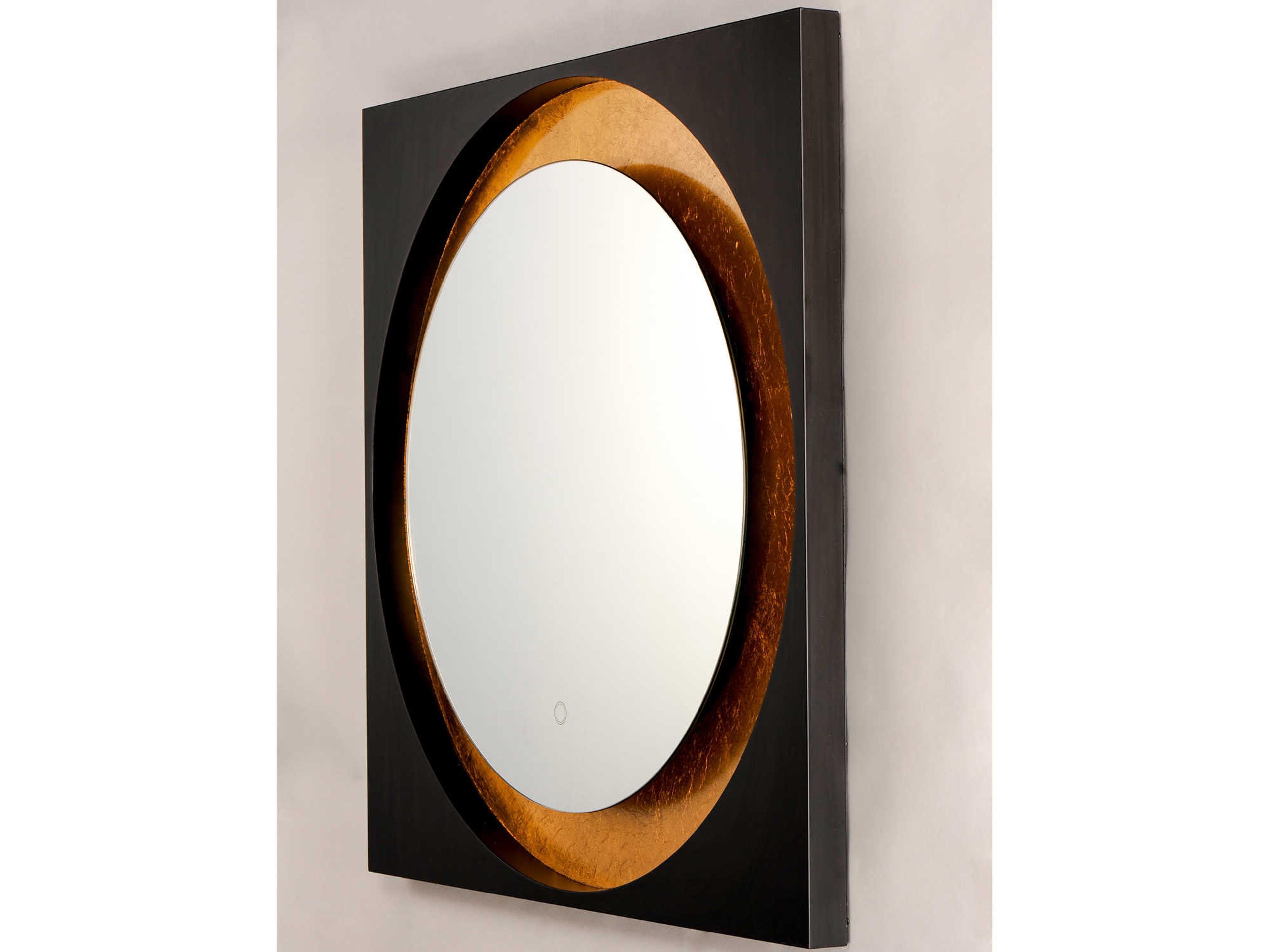 ET2 Floating Gold Leaf / Black Wall Mirror