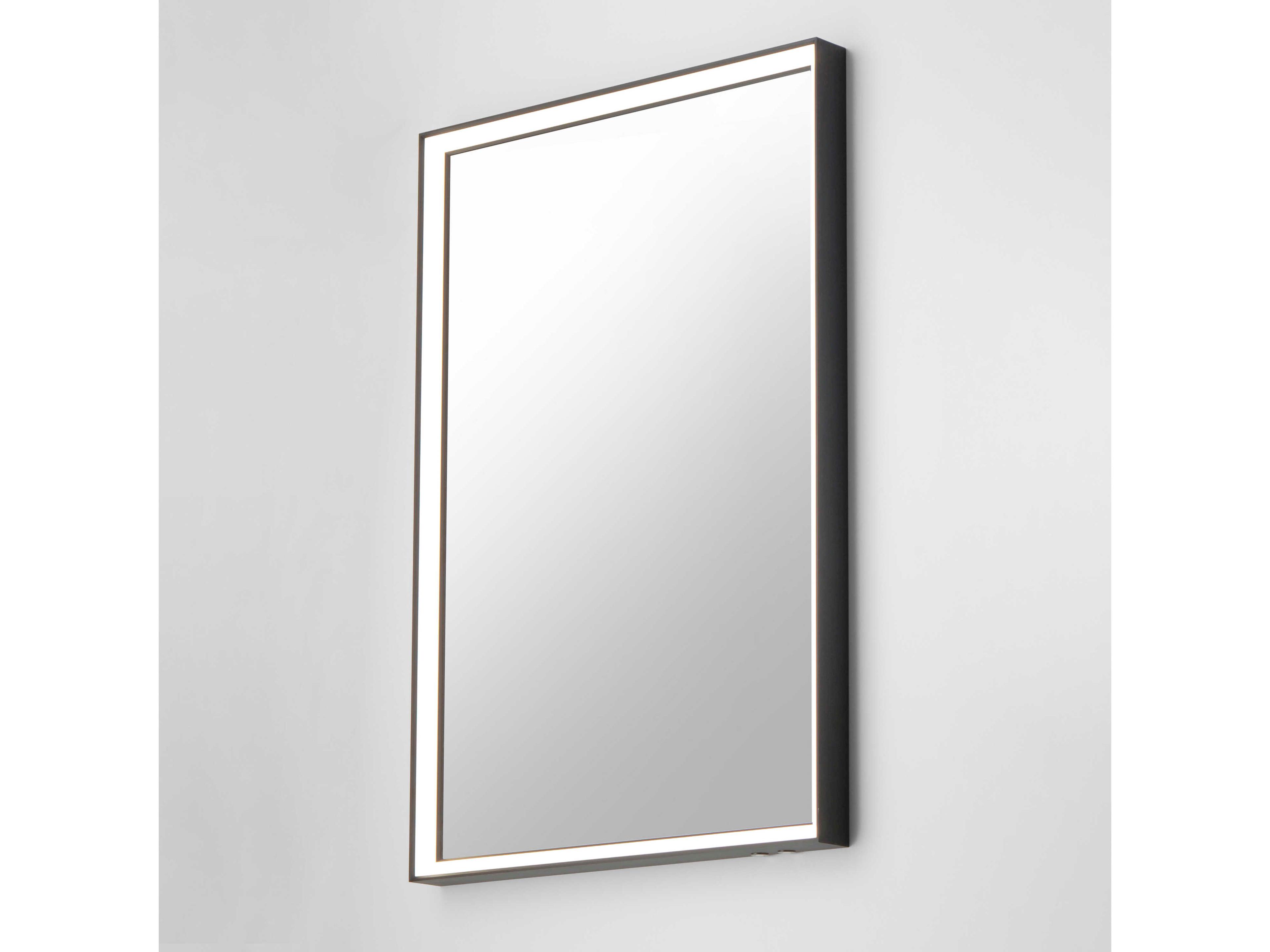 ET2 Bevel Brushed Black Rectangular Wall Mirror
