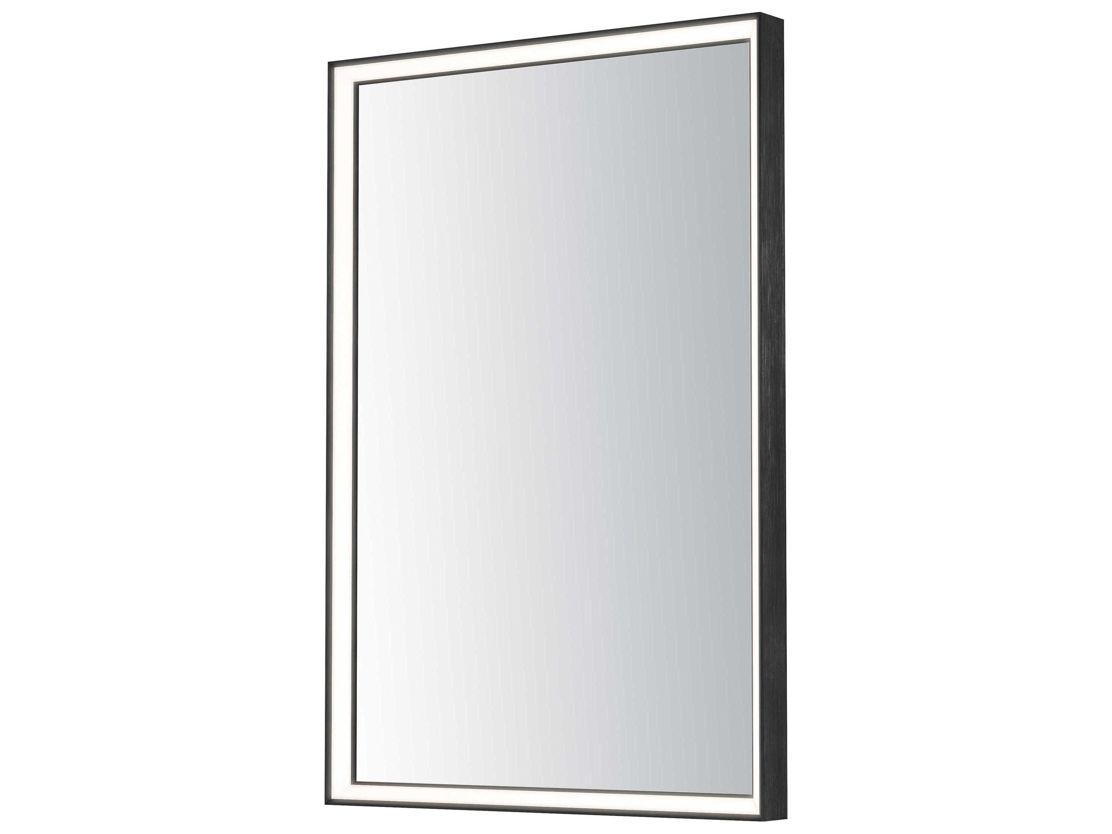 Bevel Brushed Black Rectangular Wall Mirror