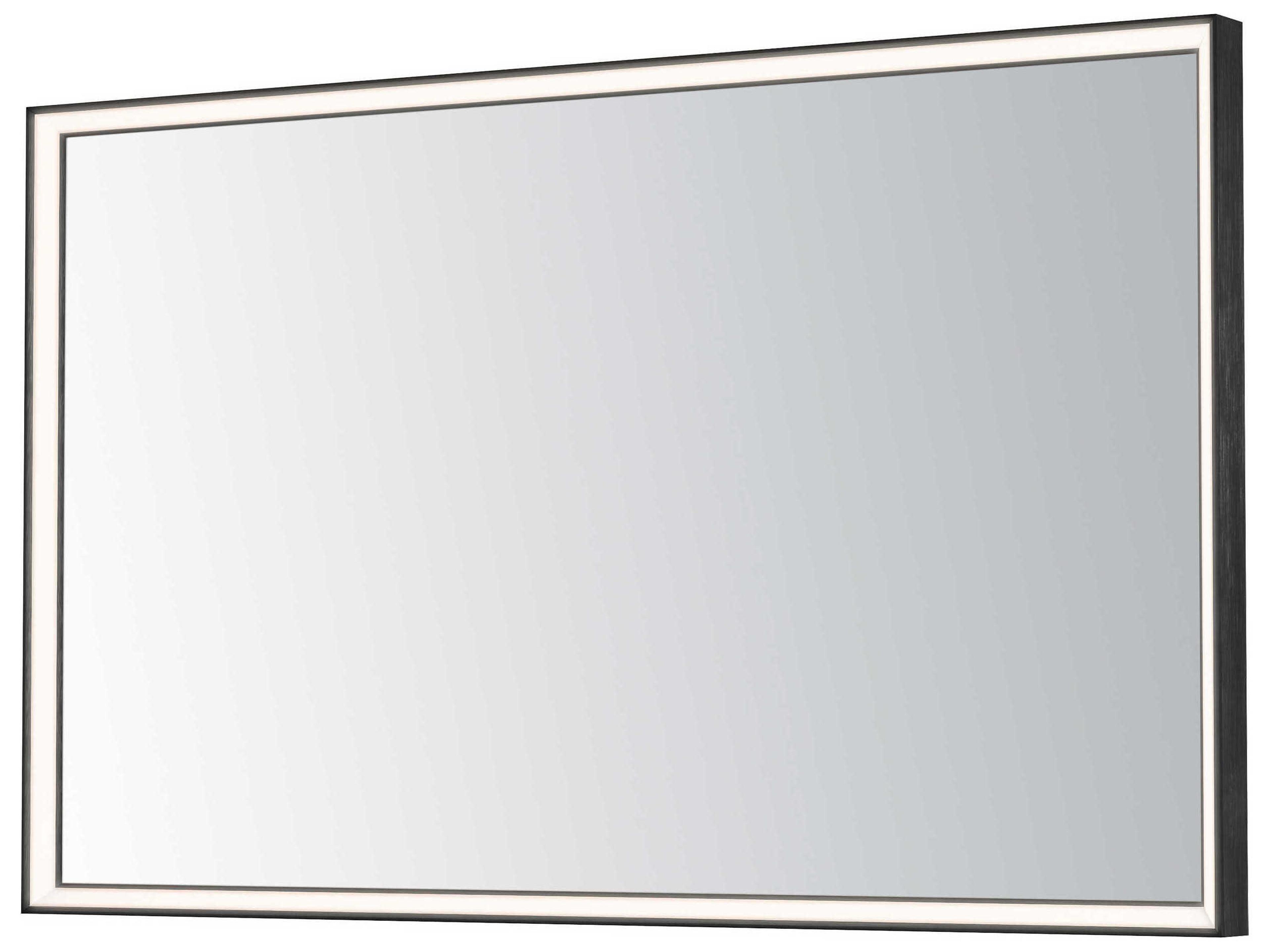 Bevel Brushed Black Rectangular Wall Mirror