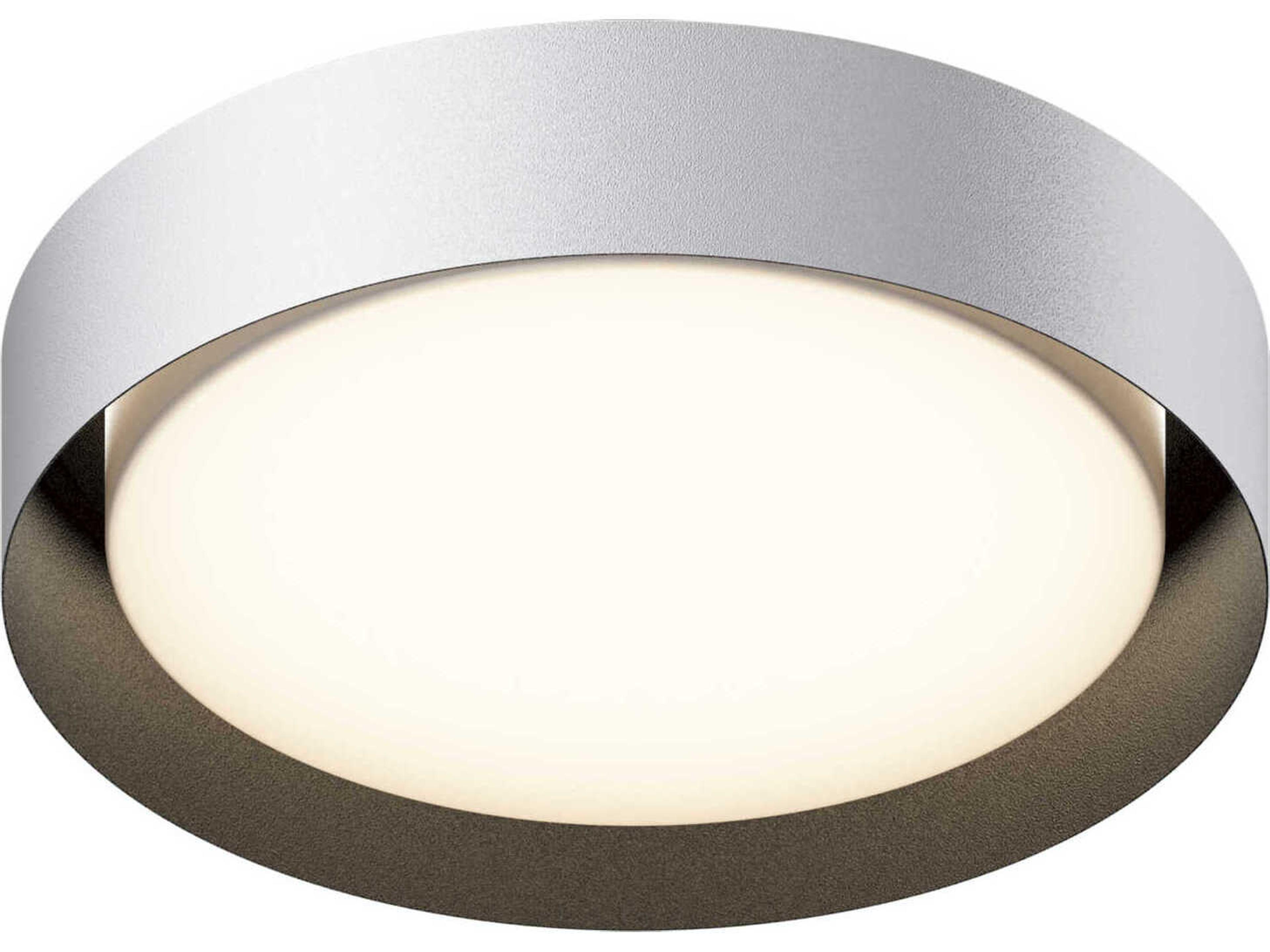 Echo 1-Light White Black LED Drum Flush Mount