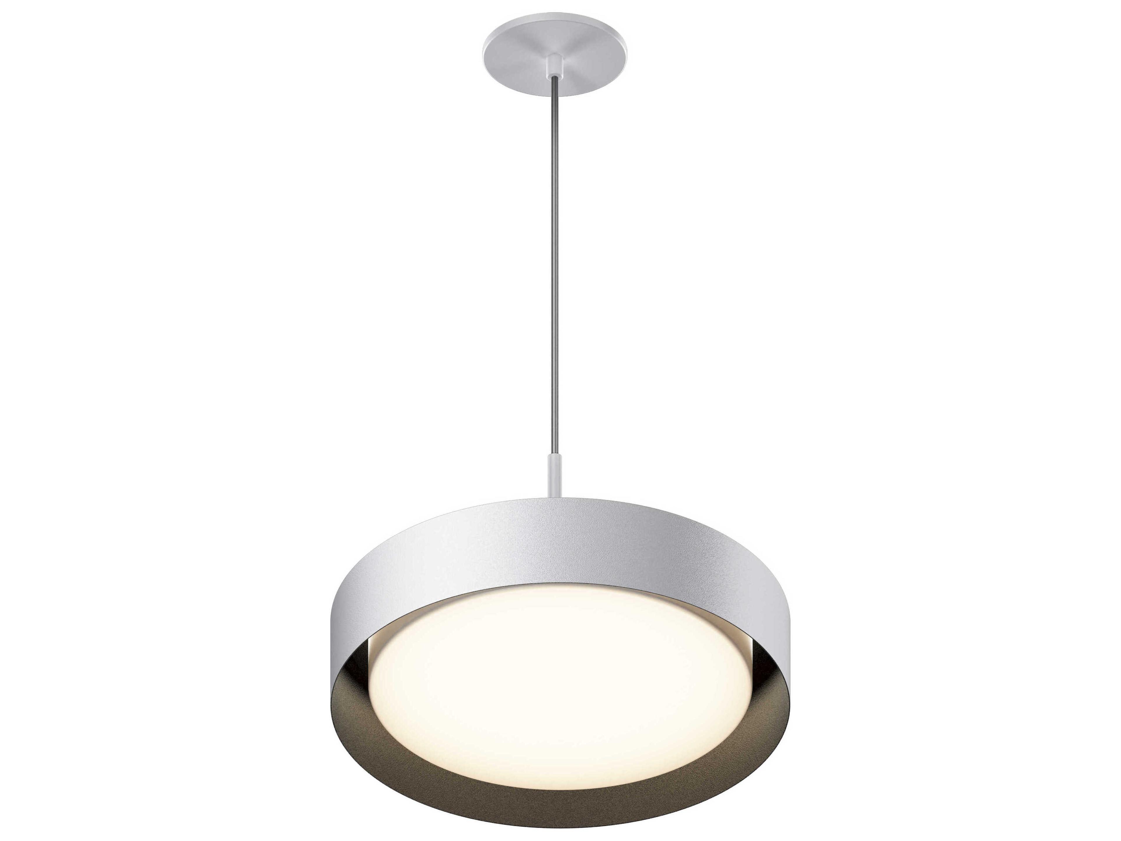 Echo 1-Light White Black LED Drum Pendant