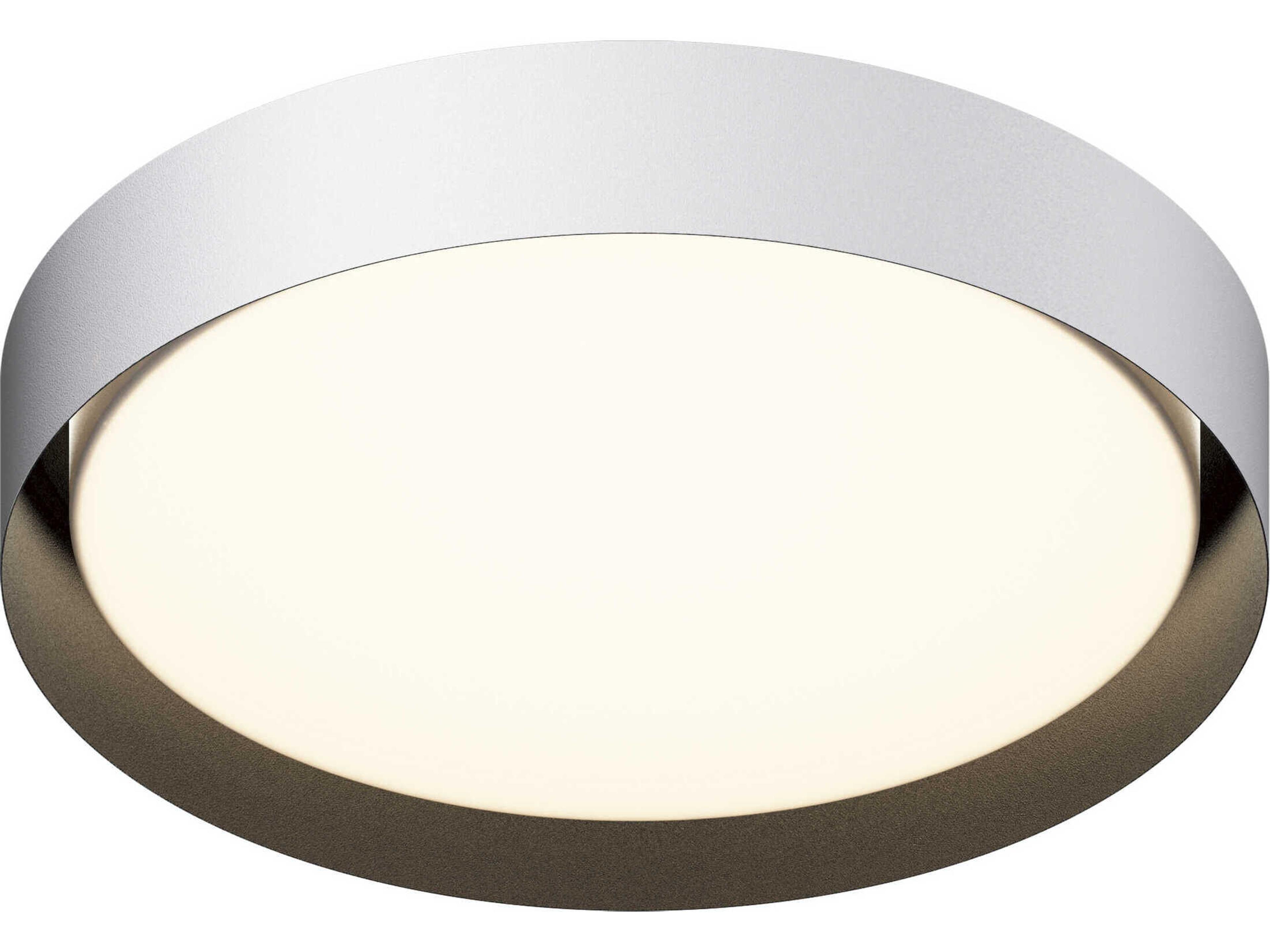 Echo 1-Light White Black LED Drum Flush Mount