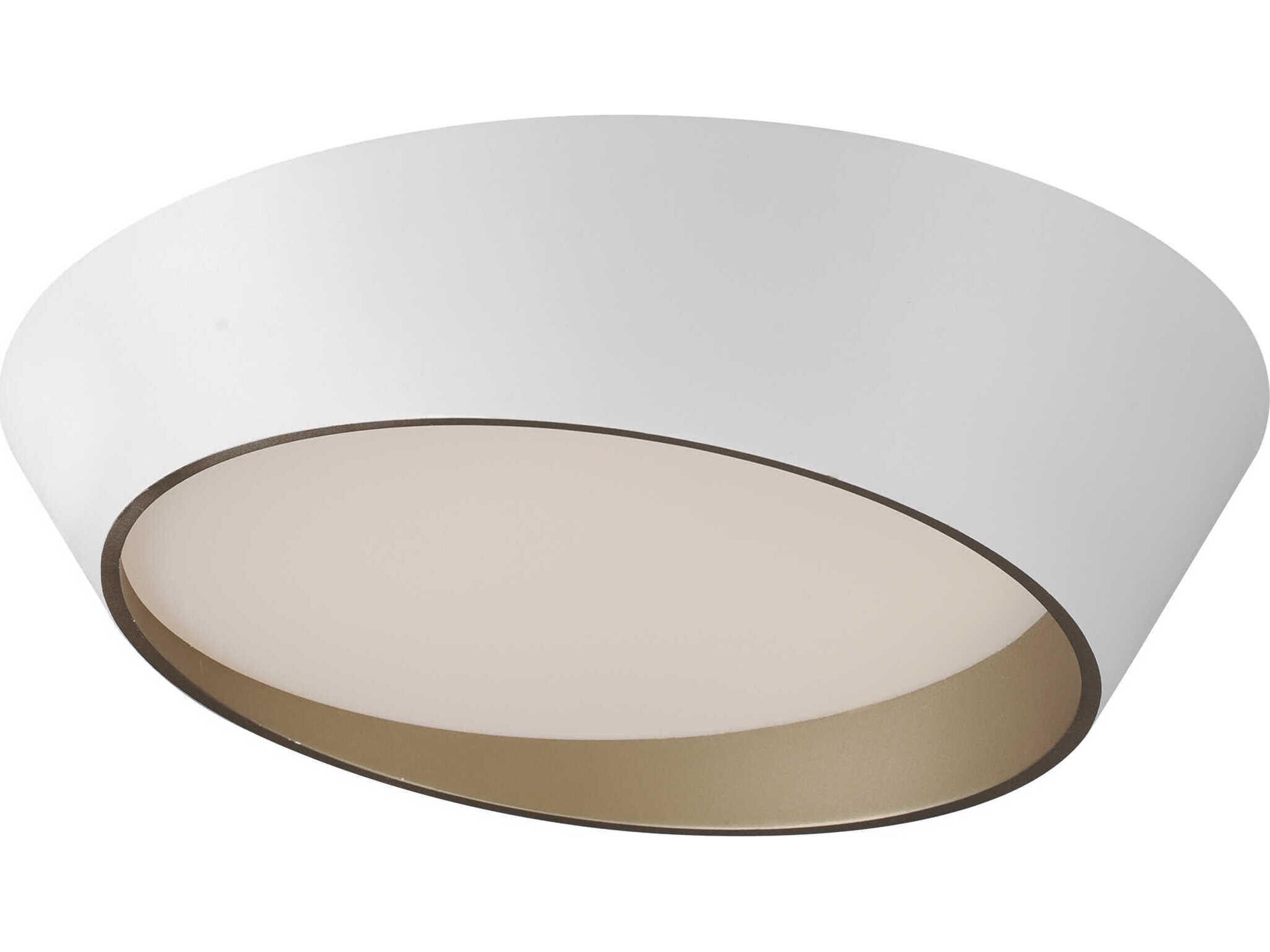 ET2 Slant 1-Light White Gold Round Flush Mount