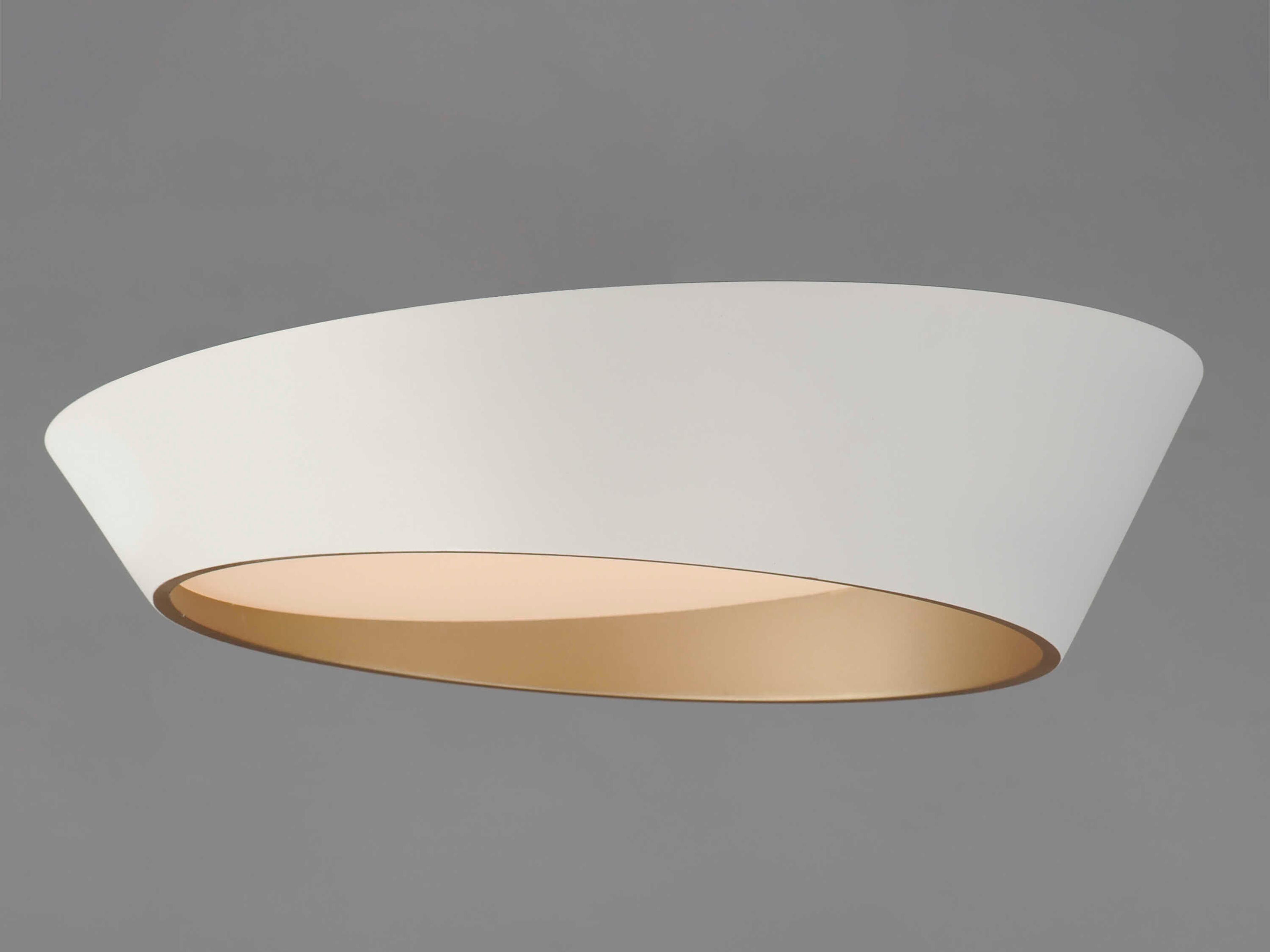 ET2 Slant 1-Light White Gold Round Flush Mount