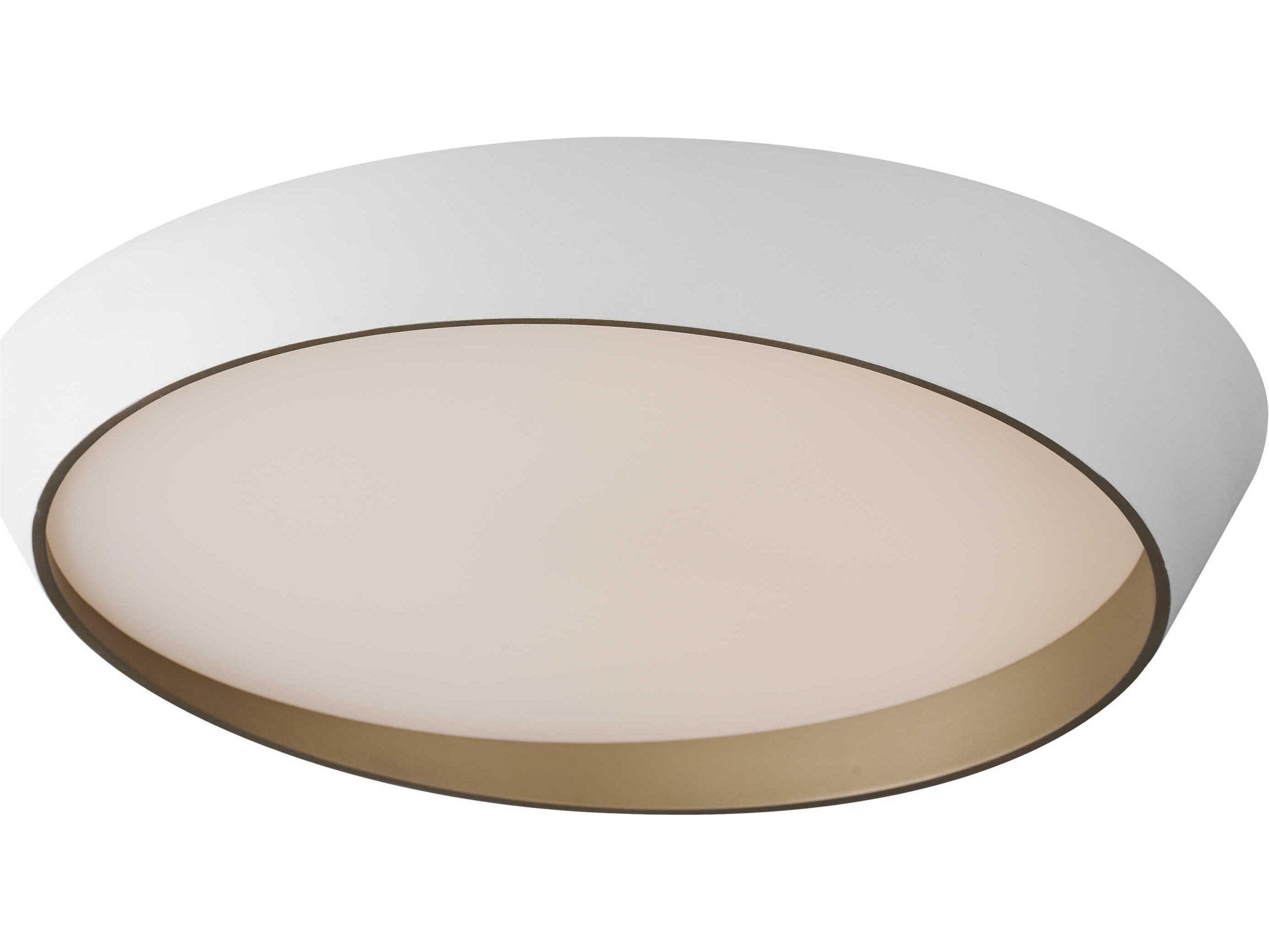 Slant 1-Light White Gold Round Flush Mount