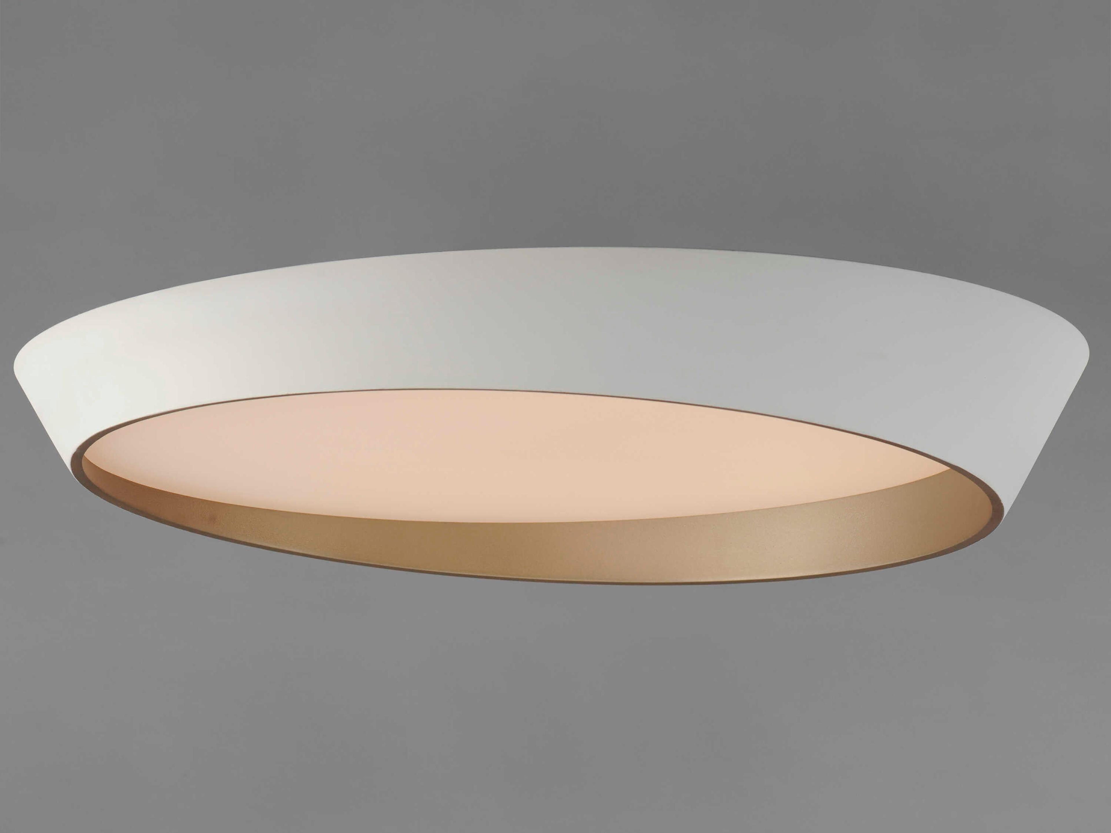 ET2 Slant 1-Light White Gold Round Flush Mount