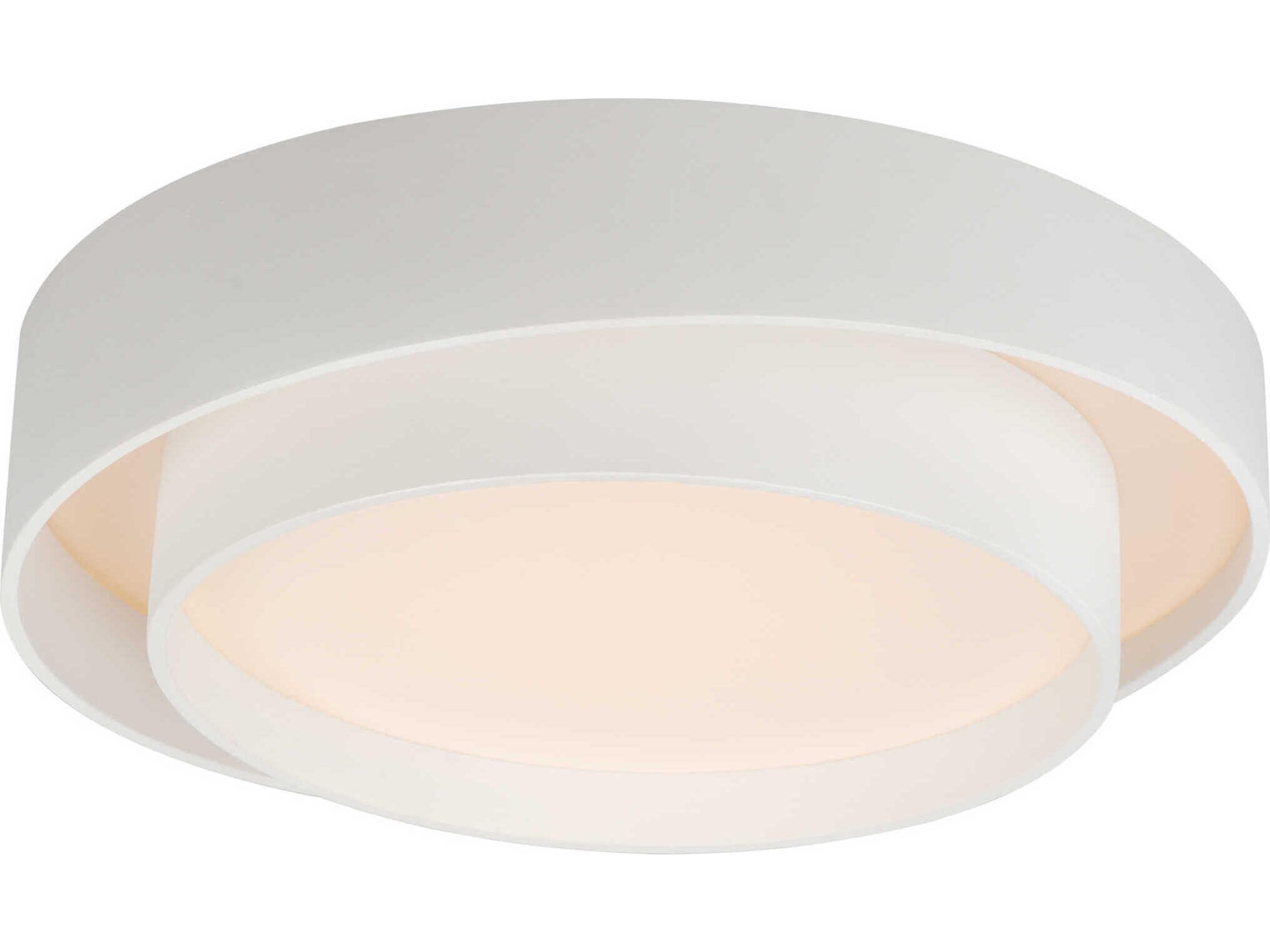 Ziggurat 1-Light White Round Flush Mount