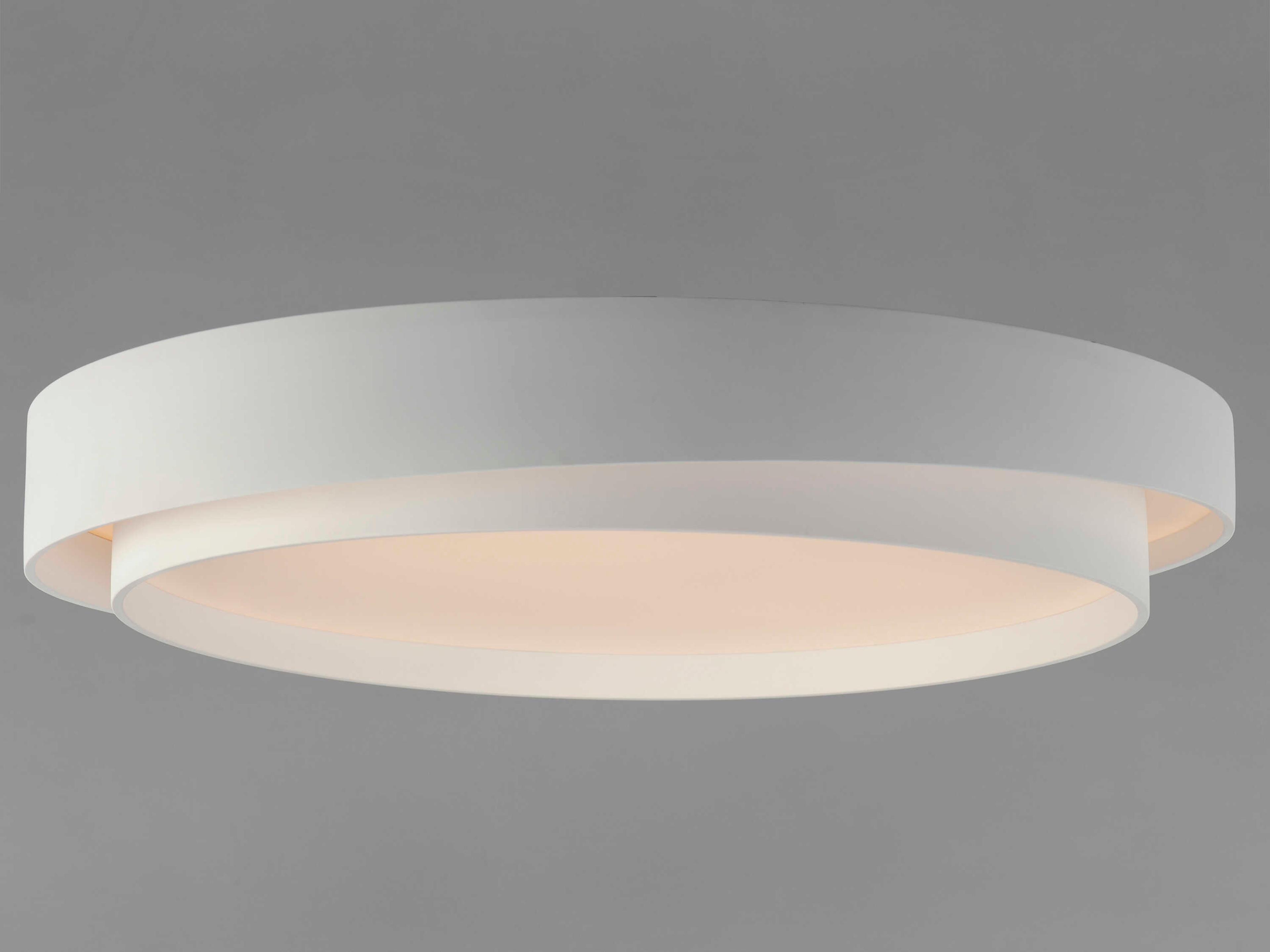 ET2 Ziggurat 1-Light White Round Flush Mount